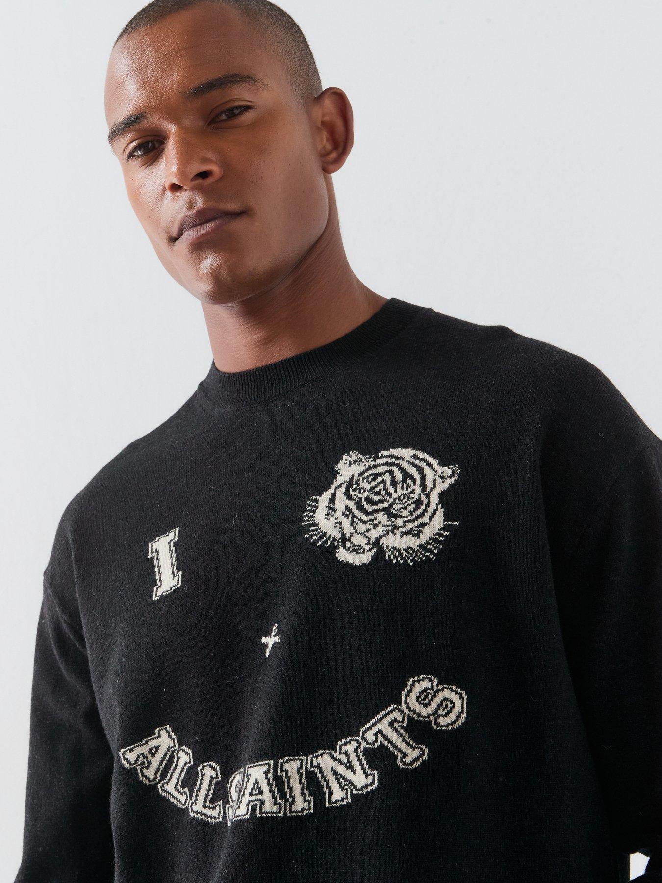 Image 4 of 6 of AllSaints Allsaints Grinner Knitted Jumper - Black