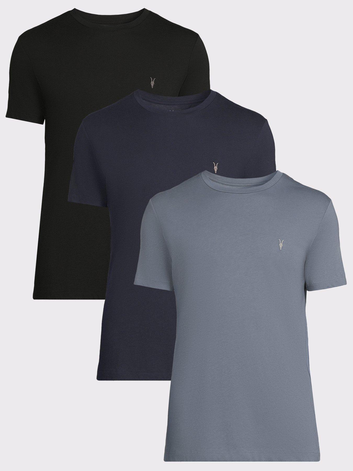 Image 1 of 5 of AllSaints 3 Pack Embroidered Ramskull T-Shirt - Multi