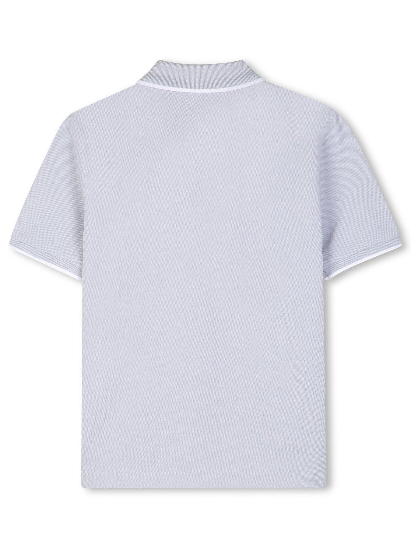 Image 2 of 3 of BOSS Boys Short Sleeve Polo Shirt - Light Blue