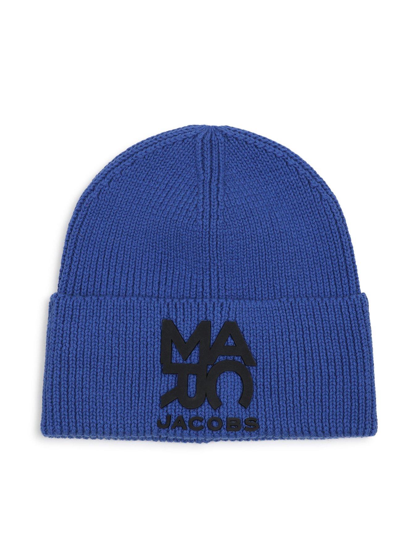 Image 1 of 5 of MARC JACOBS MARC JACOBS Boys Ribbed Logo Beanie Hat - Blue