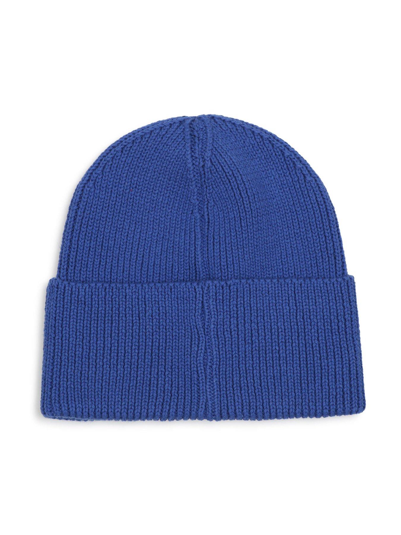 Image 3 of 5 of MARC JACOBS MARC JACOBS Boys Ribbed Logo Beanie Hat - Blue