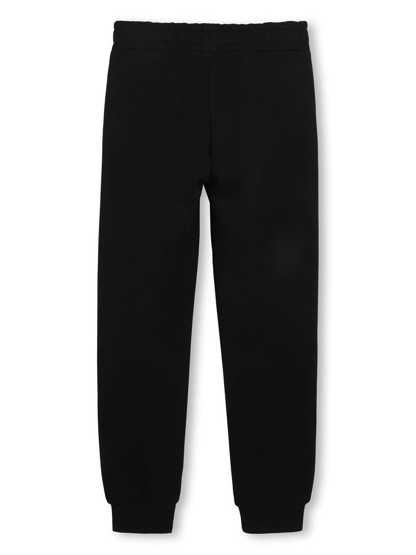 Image 2 of 3 of BOSS Boys Woven Label Jogging Bottoms - Black