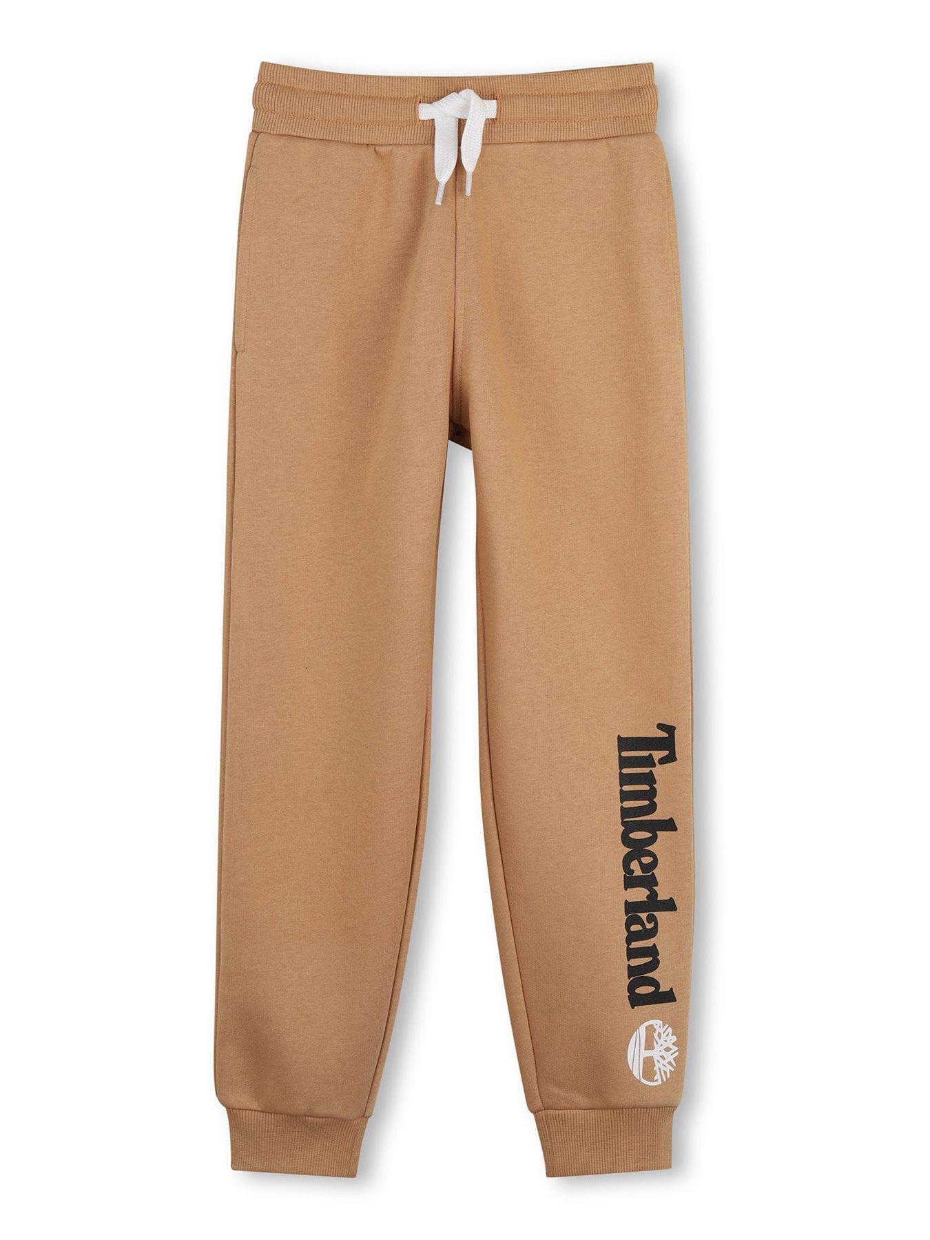 Image 1 of 3 of Timberland Boys Logo Drawcord Joggers - Beige