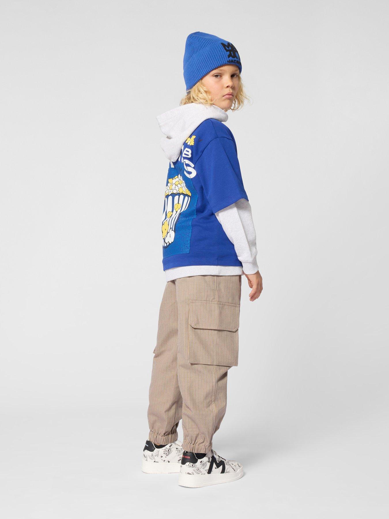 Image 2 of 6 of MARC JACOBS Boys Popcorn Back Print Crew Neck T-Shirt - Blue