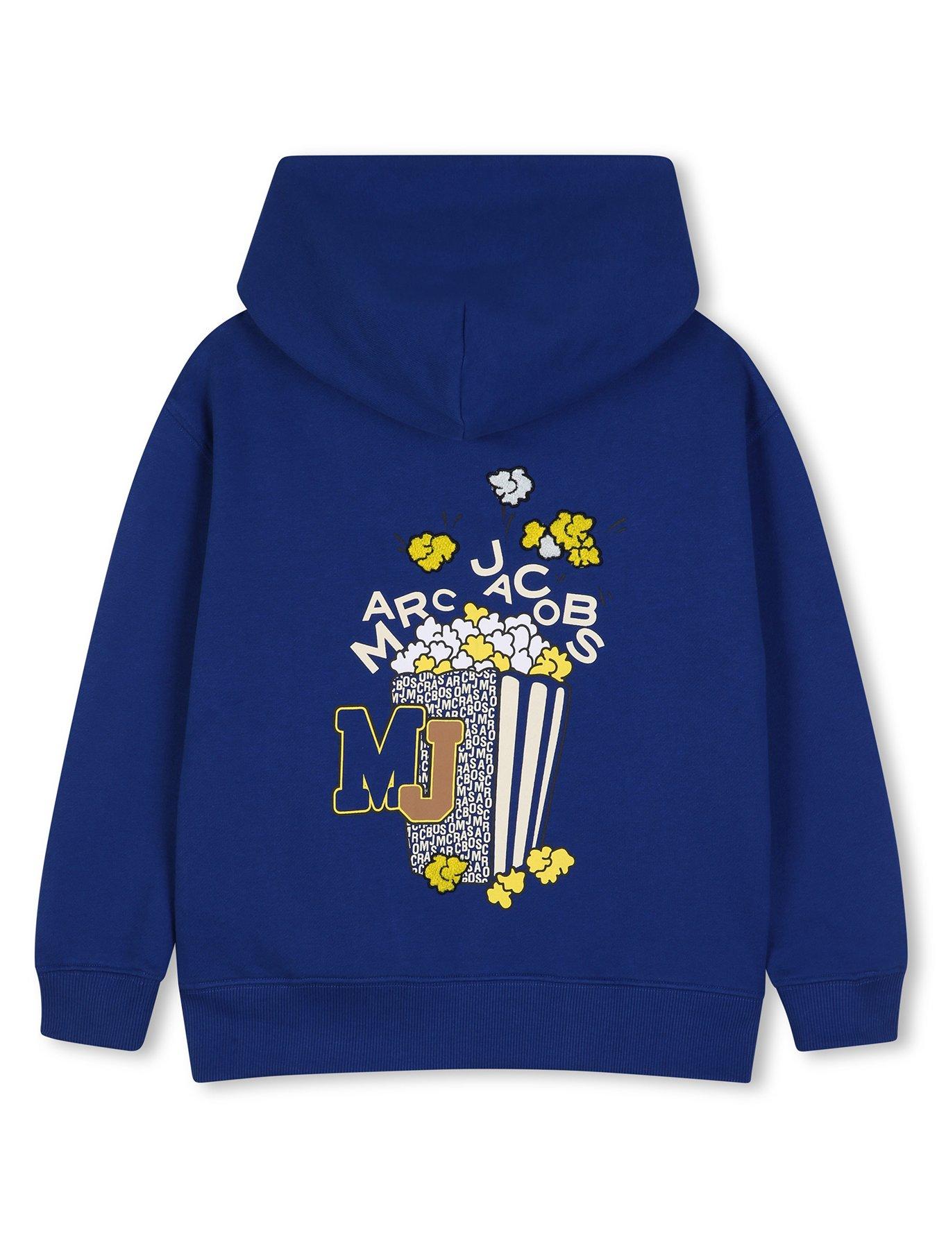 Image 2 of 3 of MARC JACOBS MARC JACOBS Boys Popcorn Back Print Logo Hoodie - Blue