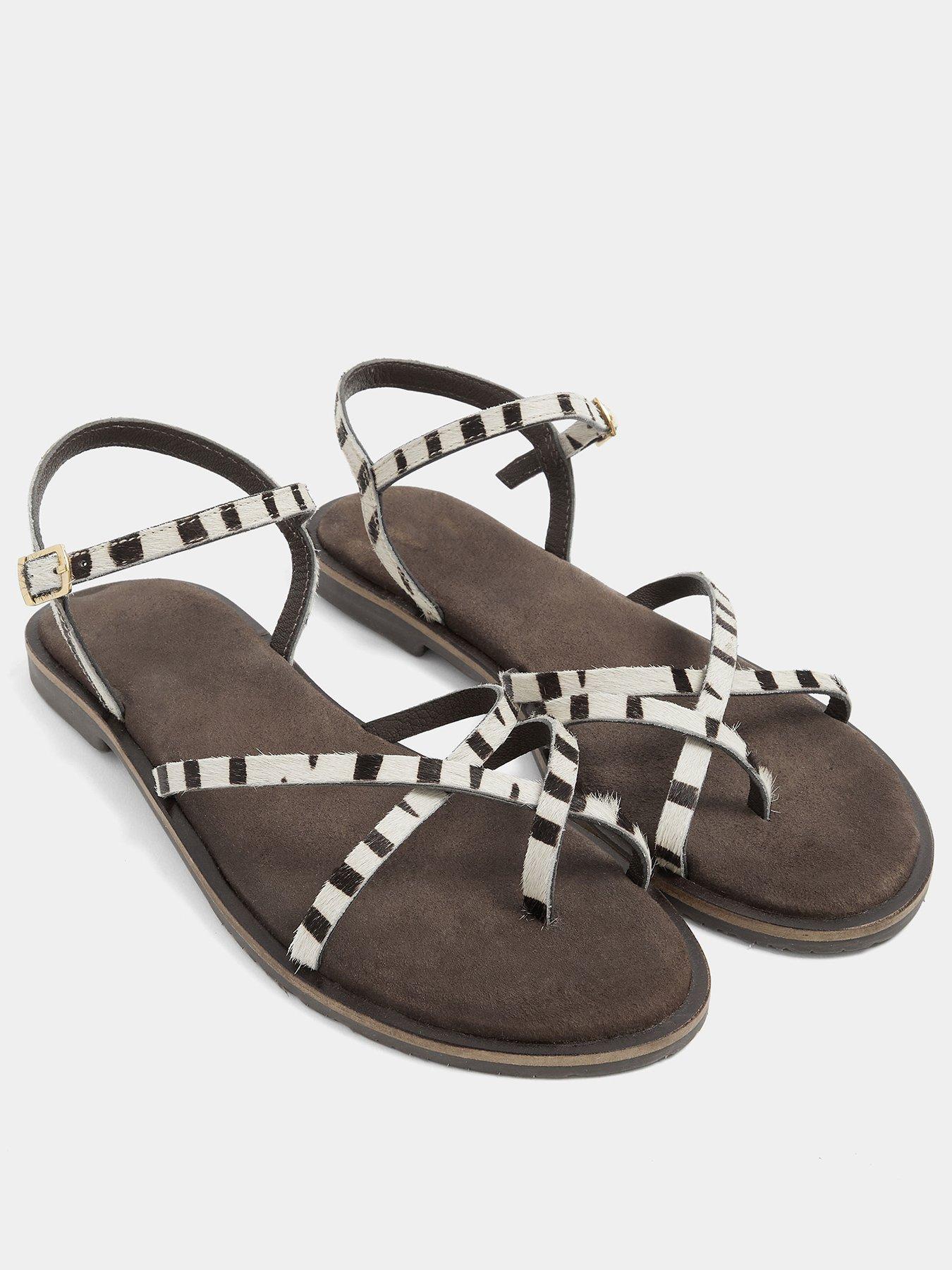 Image 2 of 4 of Long Tall Sally Skinny Strap Loop Sandal - Black