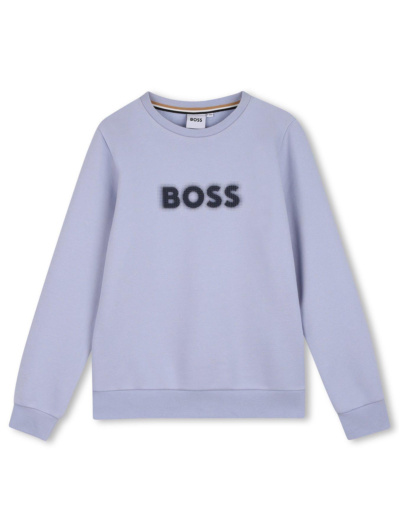 Image 1 of 3 of BOSS Boys Logo Sweatshirt - Light Blue
