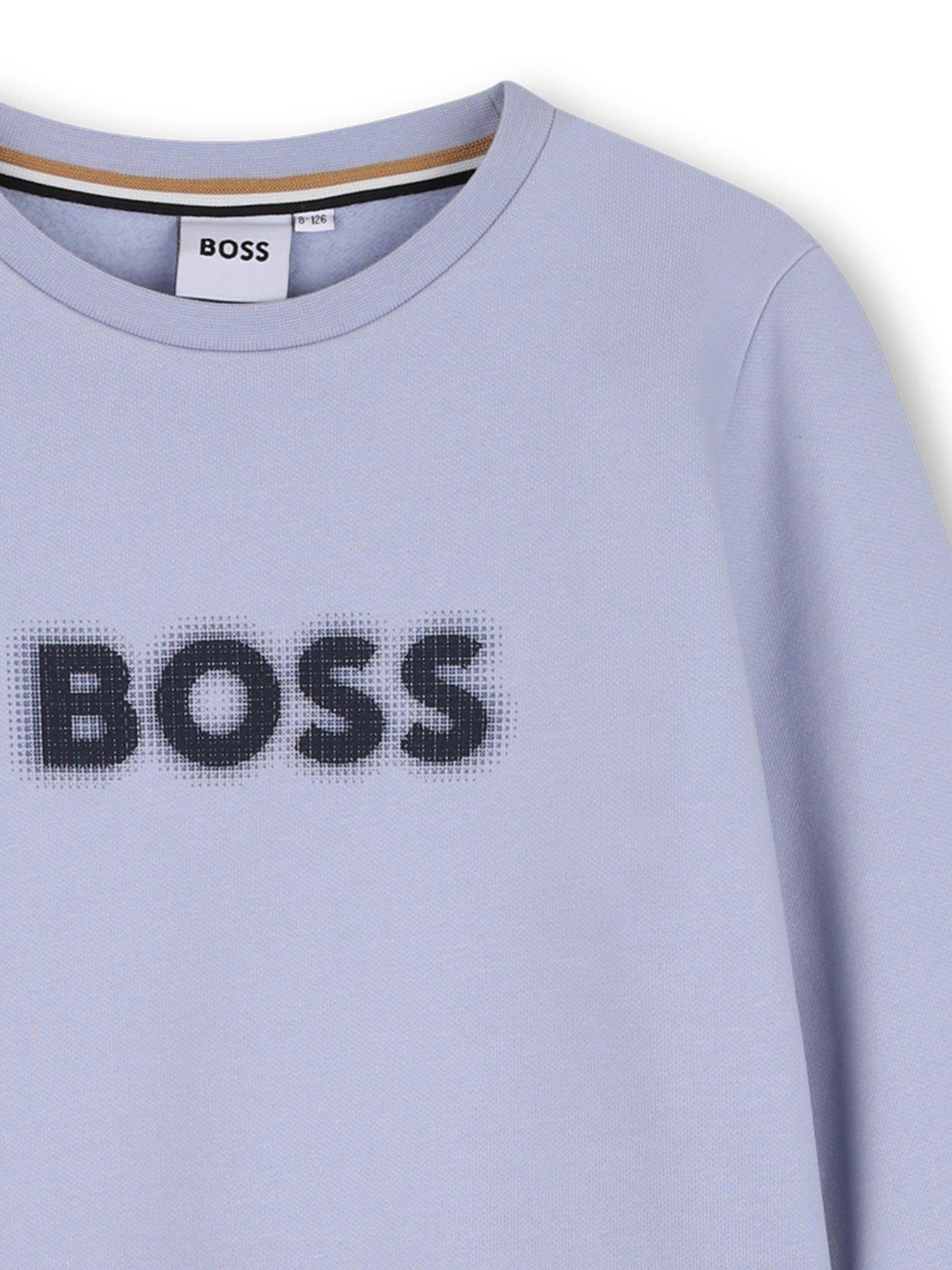 Image 3 of 3 of BOSS Boys Logo Sweatshirt - Light Blue