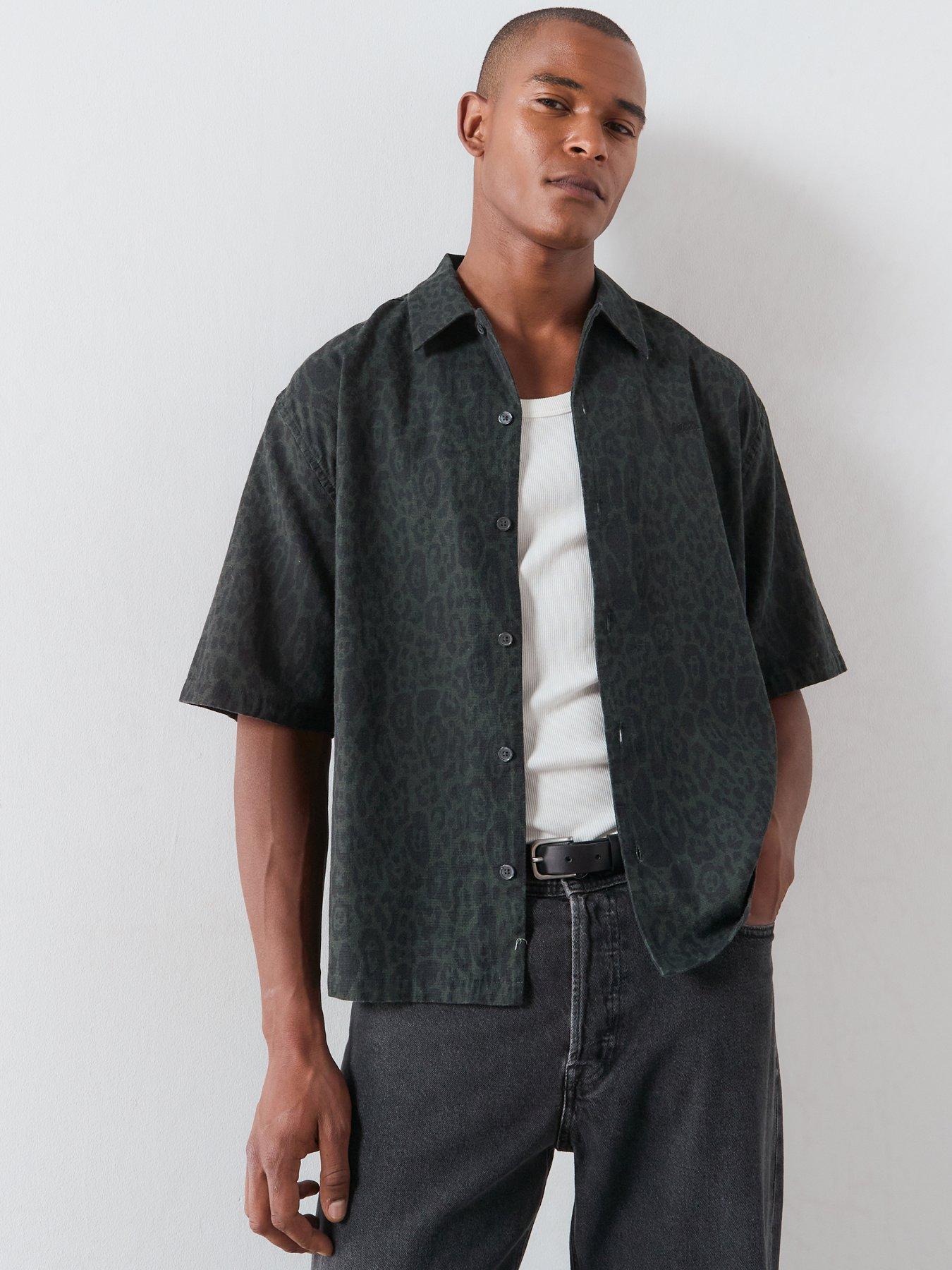 AllSaints Leopardo Short Sleeve Shirt - Black