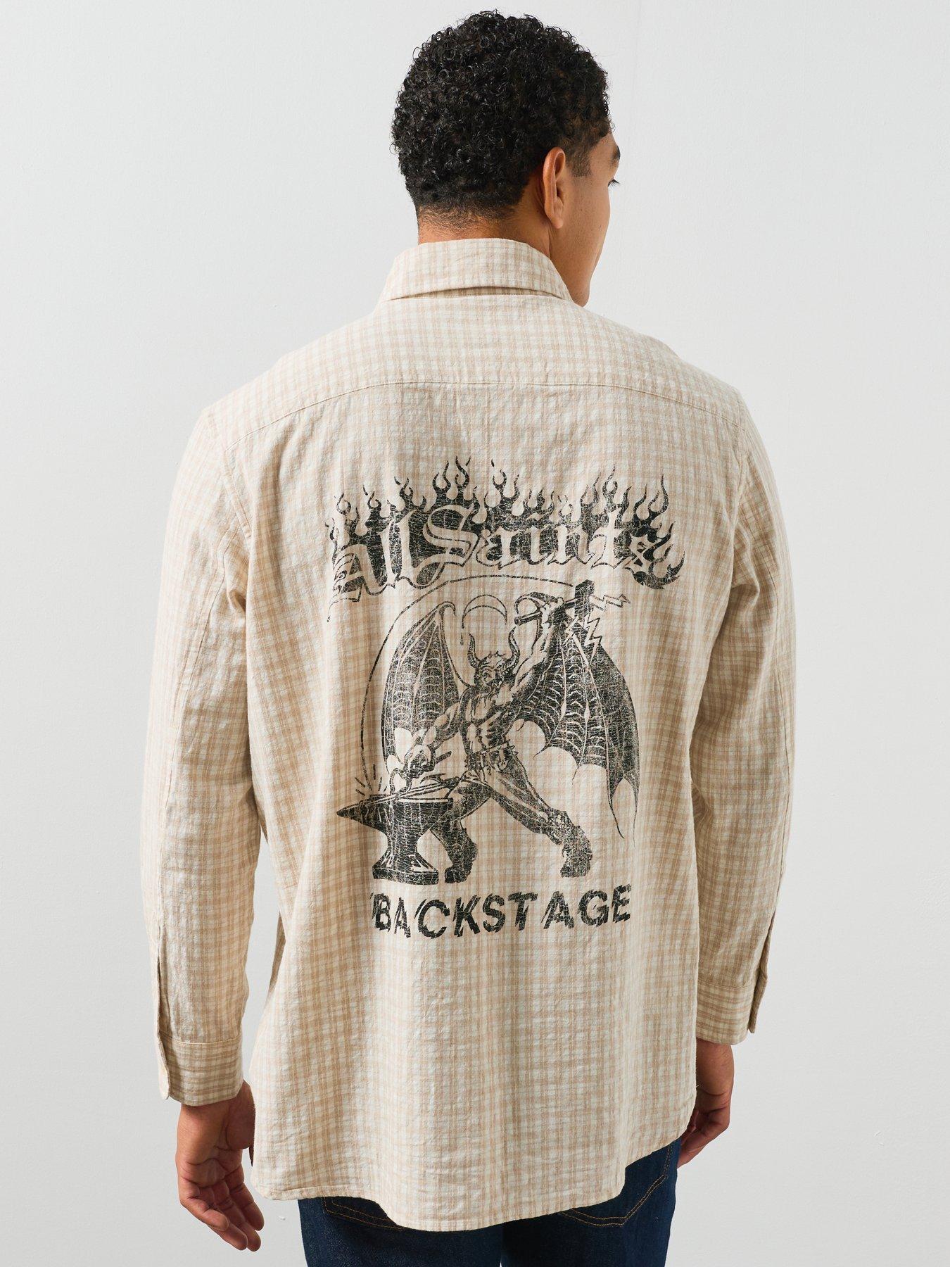 AllSaints Repeater Long Sleeve Graphic Shirt - Brown