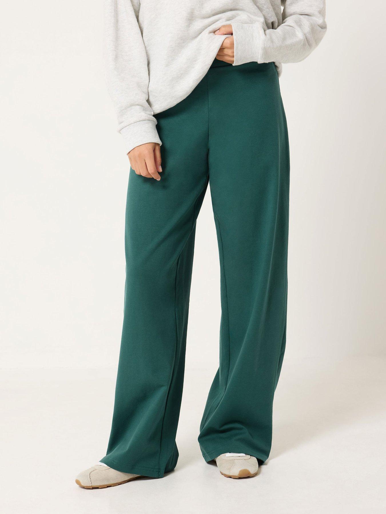 PixieGirl Petite Wide Leg Yoga Pants - Green