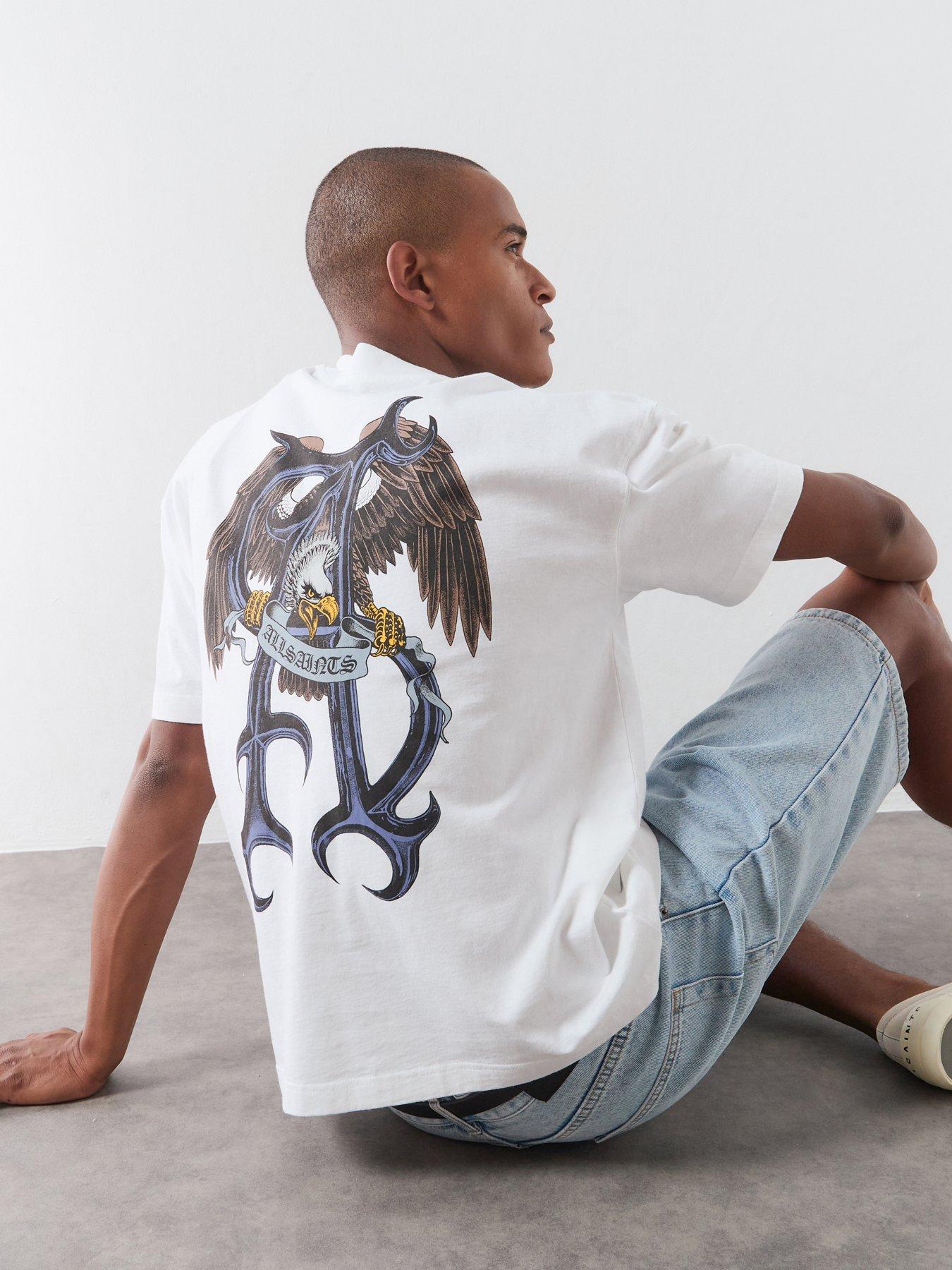 AllSaints Raptour Oversized Graphic T-Shirt - Optic White