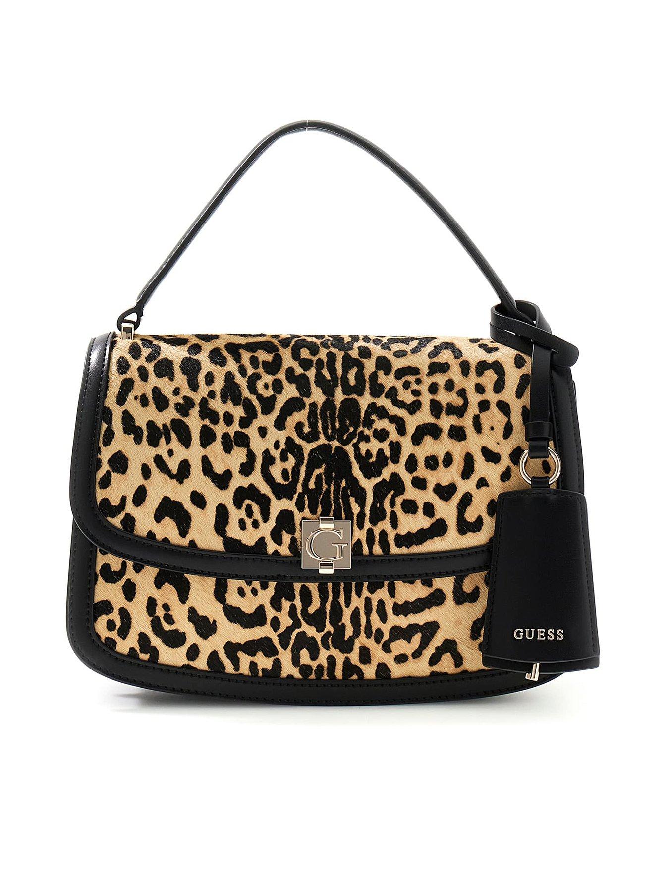 Image 1 of 5 of Guess Audrey Convertible Crossbody Flap - Leopard Print