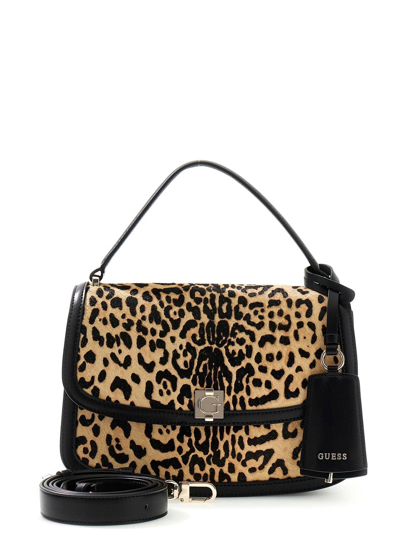 Image 4 of 5 of Guess Audrey Convertible Crossbody Flap - Leopard Print