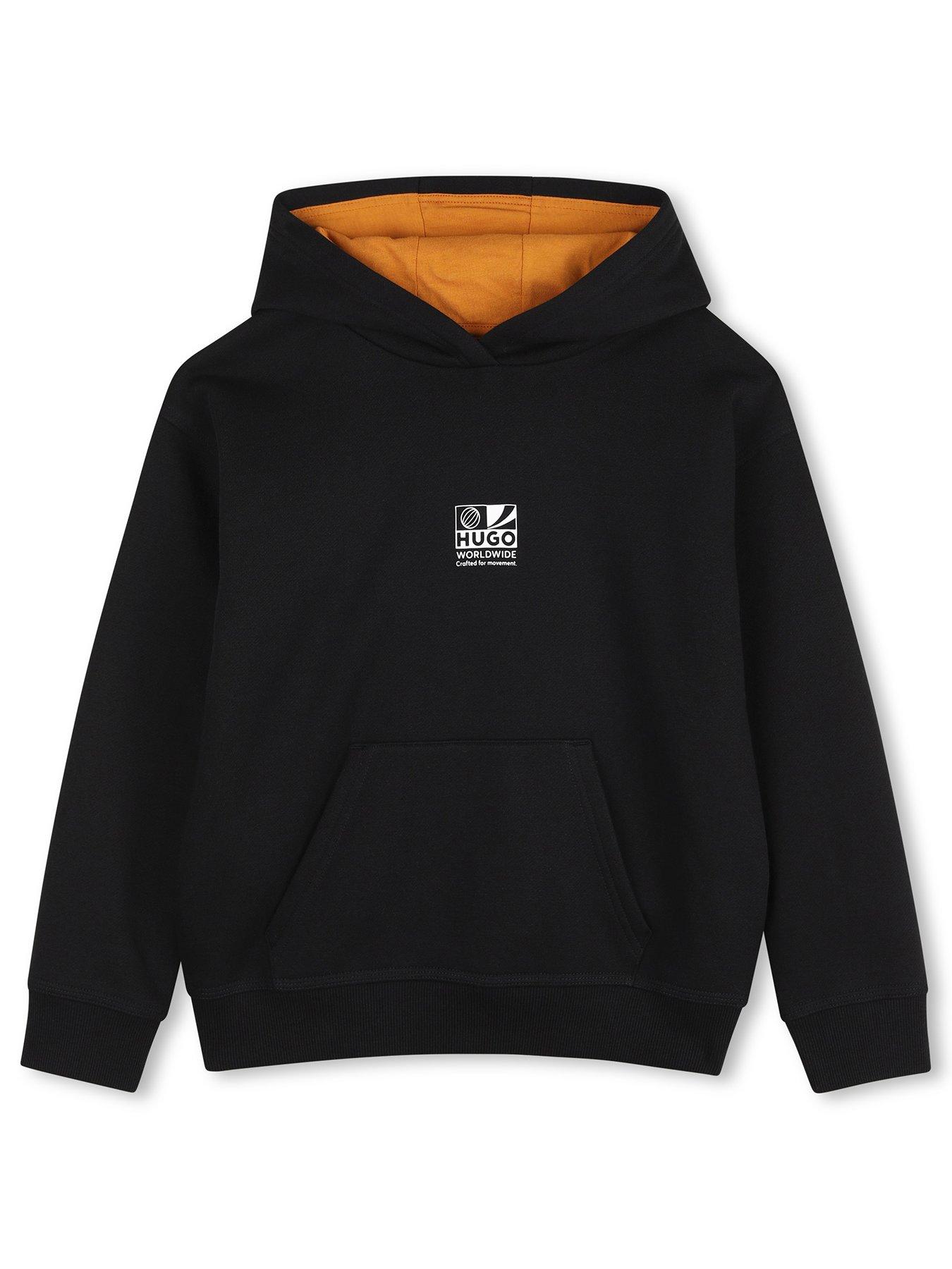 Image 2 of 5 of HUGO Boys Back Graphic Regular Fit Hoodie - Black
