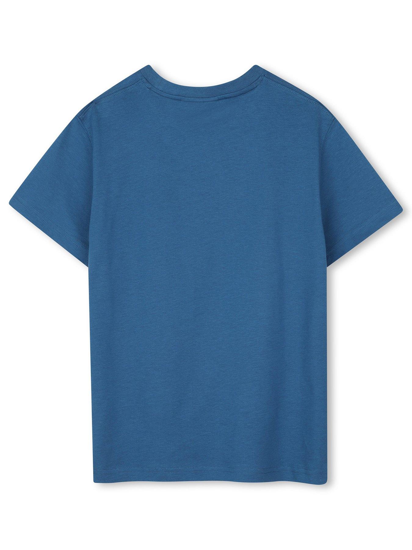 Image 2 of 3 of HUGO Boys Bold Logo Crew Neck T-Shirt - Blue