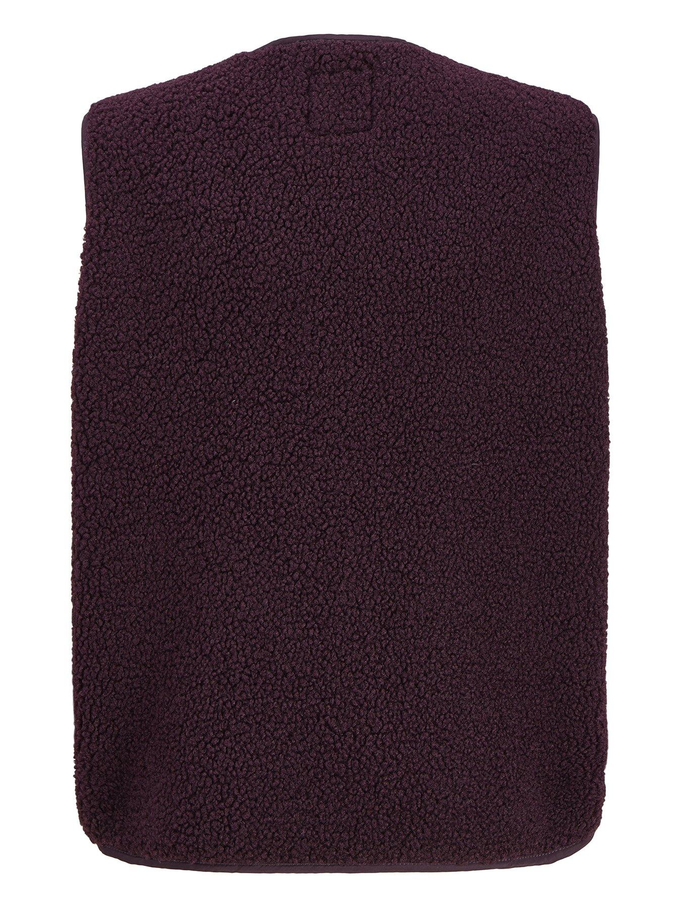 Image 3 of 6 of JJXX Girl Girls Vera Teddy Fleece Gilet - Dark Red