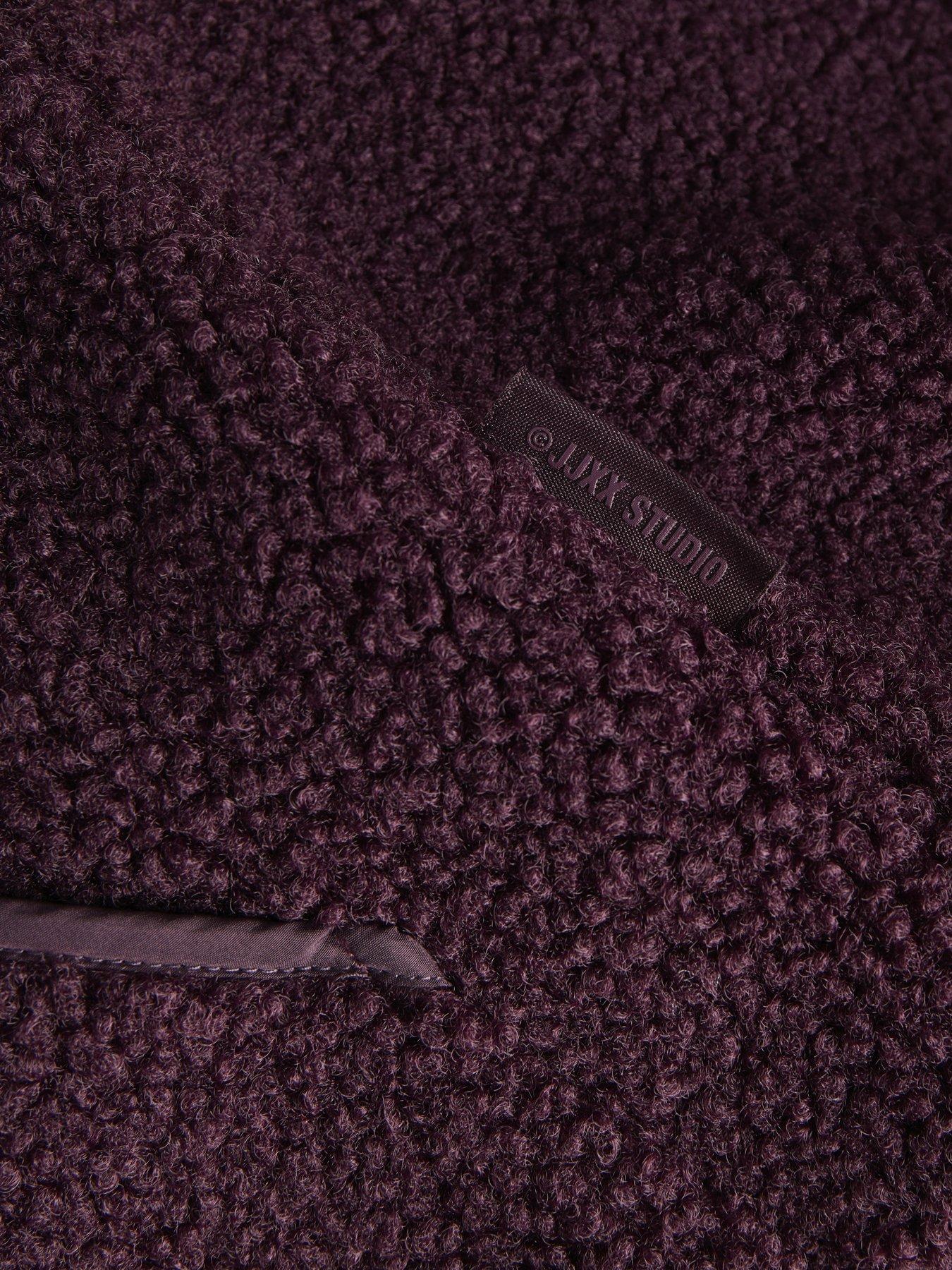 Image 4 of 6 of JJXX Girl Girls Vera Teddy Fleece Gilet - Dark Red