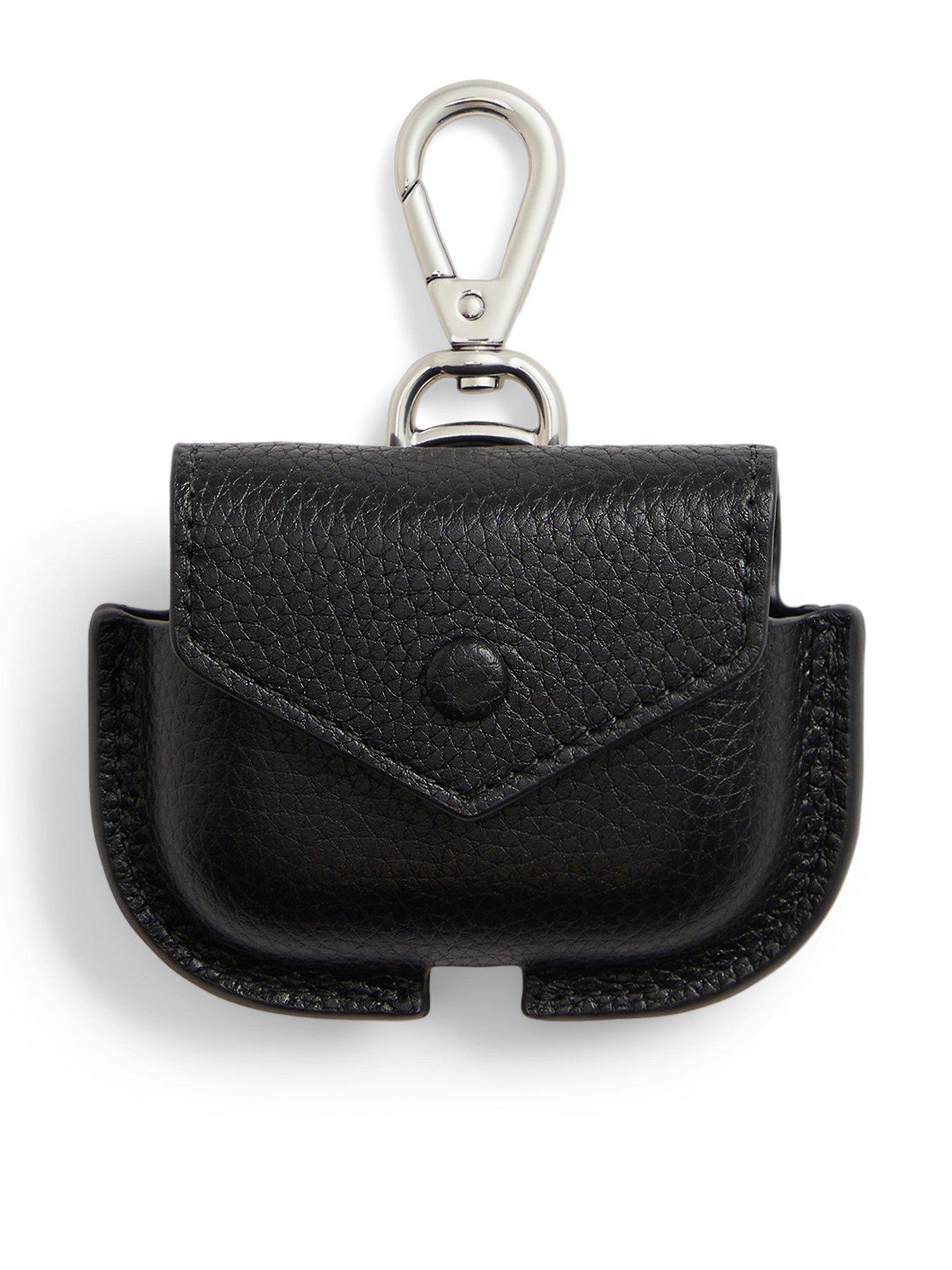 Image 1 of 5 of Polo Ralph Lauren Mens Clip-On Popper-Front AirPods Case - Black