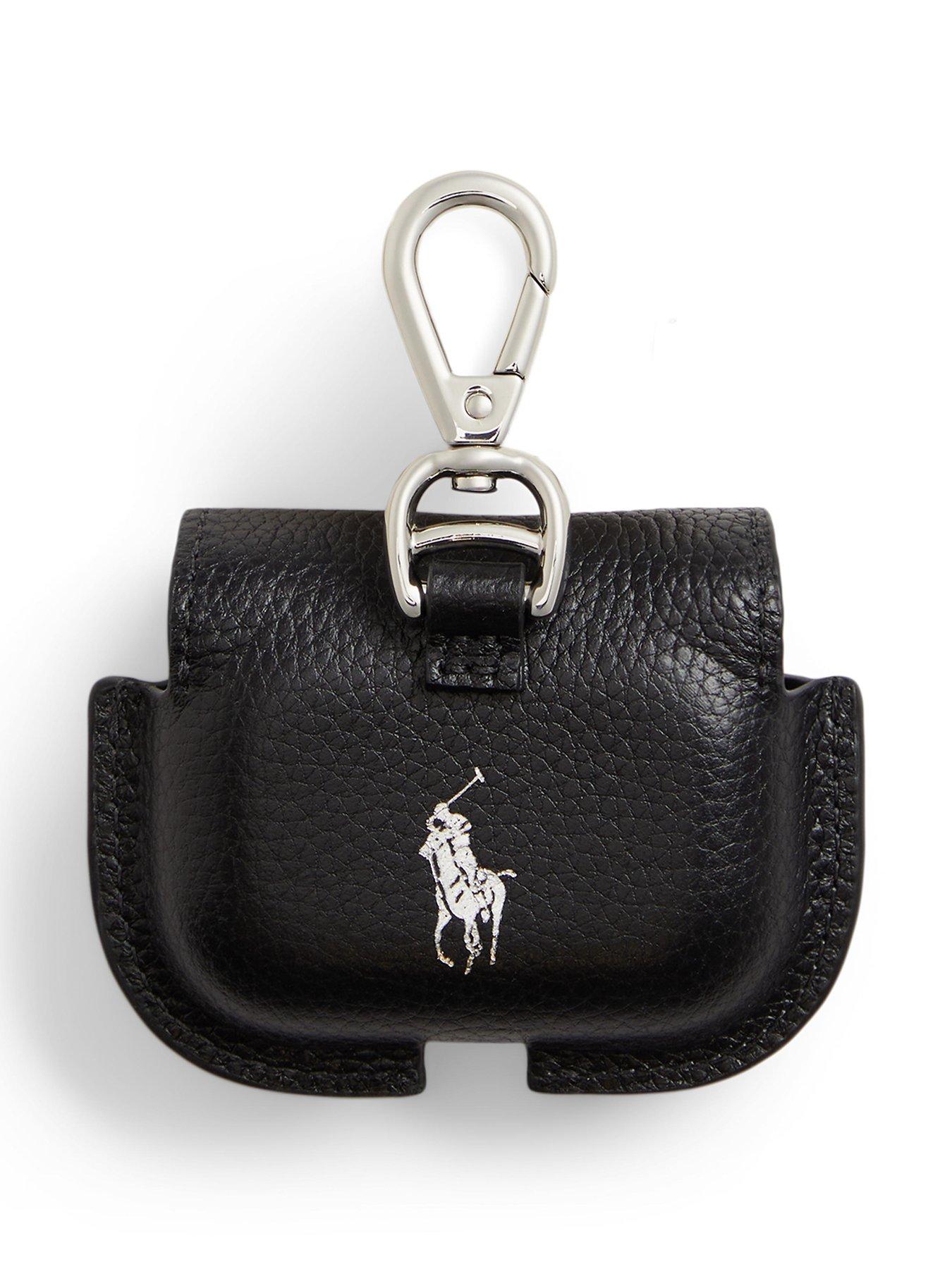 Image 2 of 5 of Polo Ralph Lauren Mens Clip-On Popper-Front AirPods Case - Black