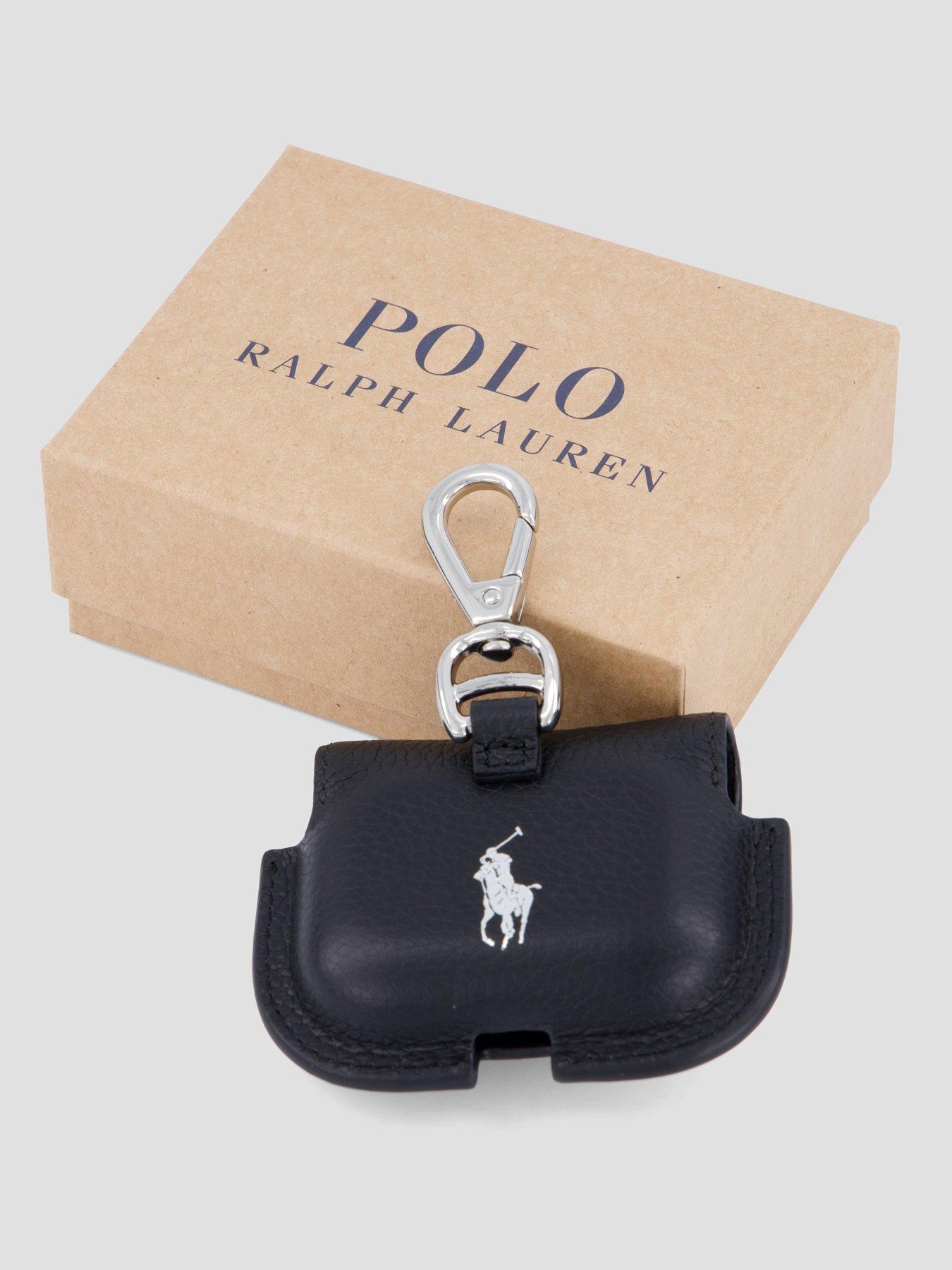 Image 5 of 5 of Polo Ralph Lauren Mens Clip-On Popper-Front AirPods Case - Black