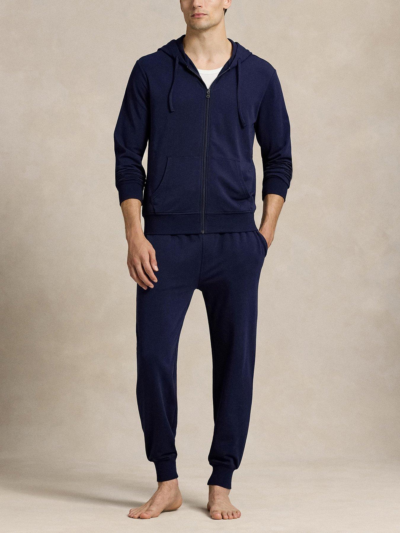 Image 1 of 2 of Polo Ralph Lauren Polo Ralph Lauren French Terry Zip Loungewear Hoodie - Navy