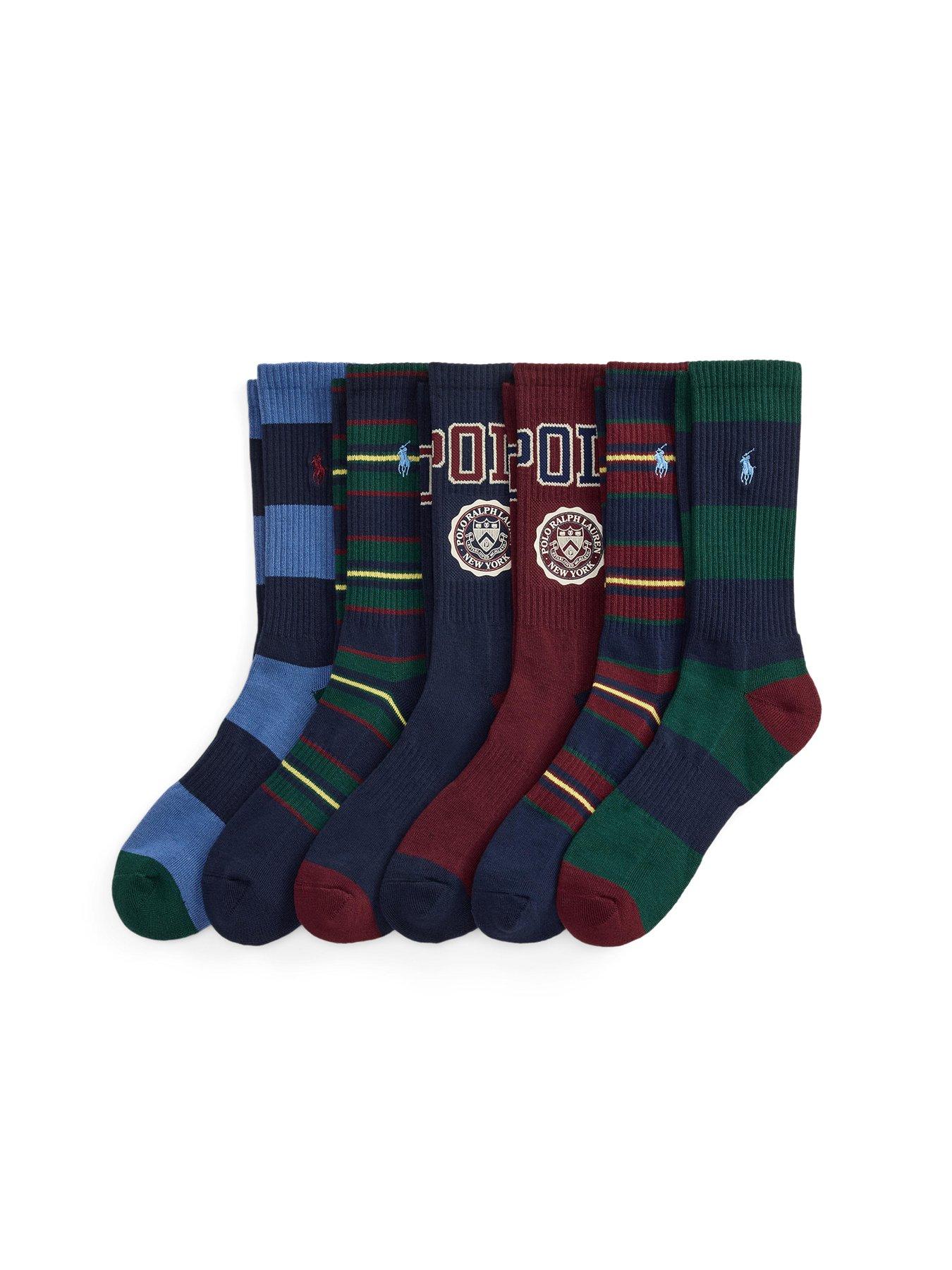 Polo Ralph Lauren Polo Ralph Lauren Crest Logo 6 Pack Crew Socks - Assorted
