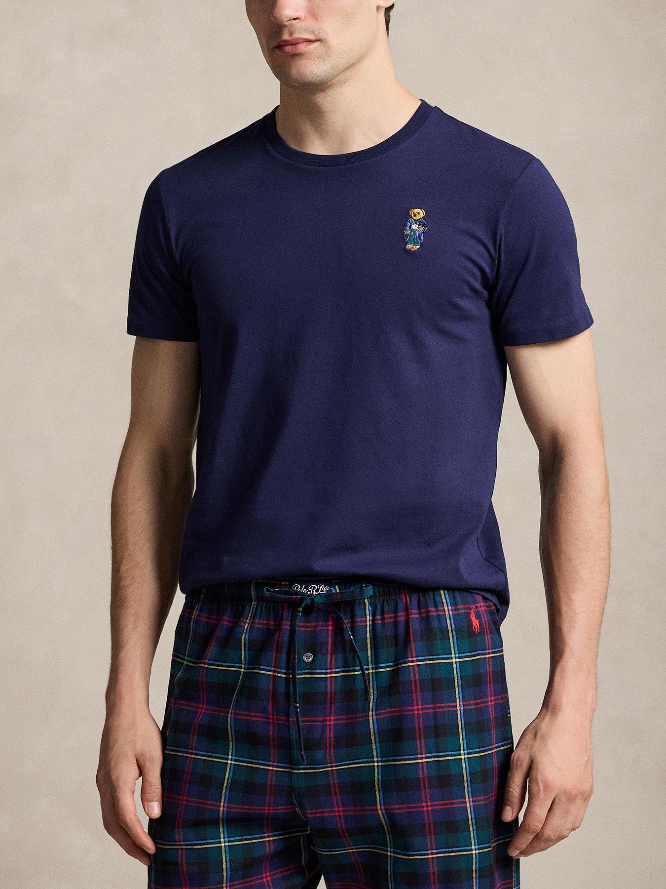 Image 1 of 4 of Polo Ralph Lauren Polo Ralph Lauren Crew Bear Loungewear T-shirt - Navy