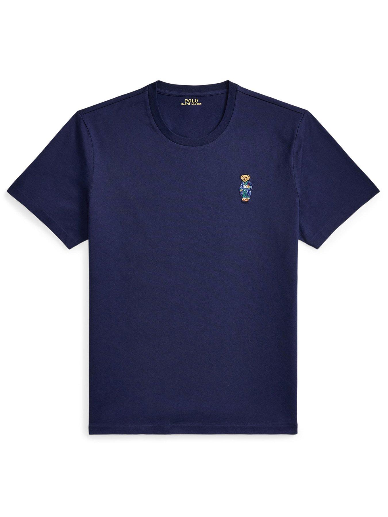 Image 4 of 4 of Polo Ralph Lauren Polo Ralph Lauren Crew Bear Loungewear T-shirt - Navy