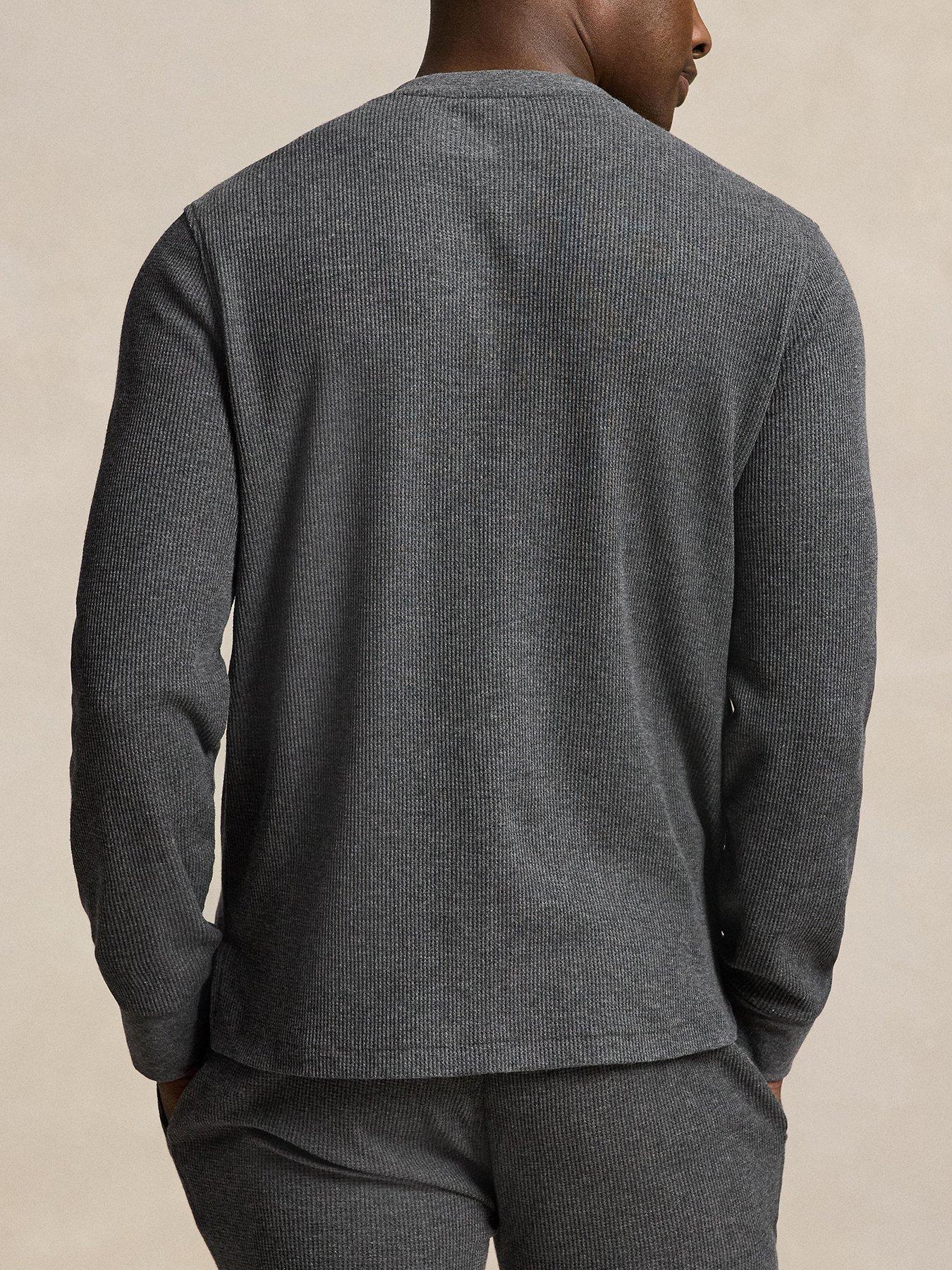 Image 2 of 4 of Polo Ralph Lauren Mens Long Sleeve Henley Pyjama Top - Grey
