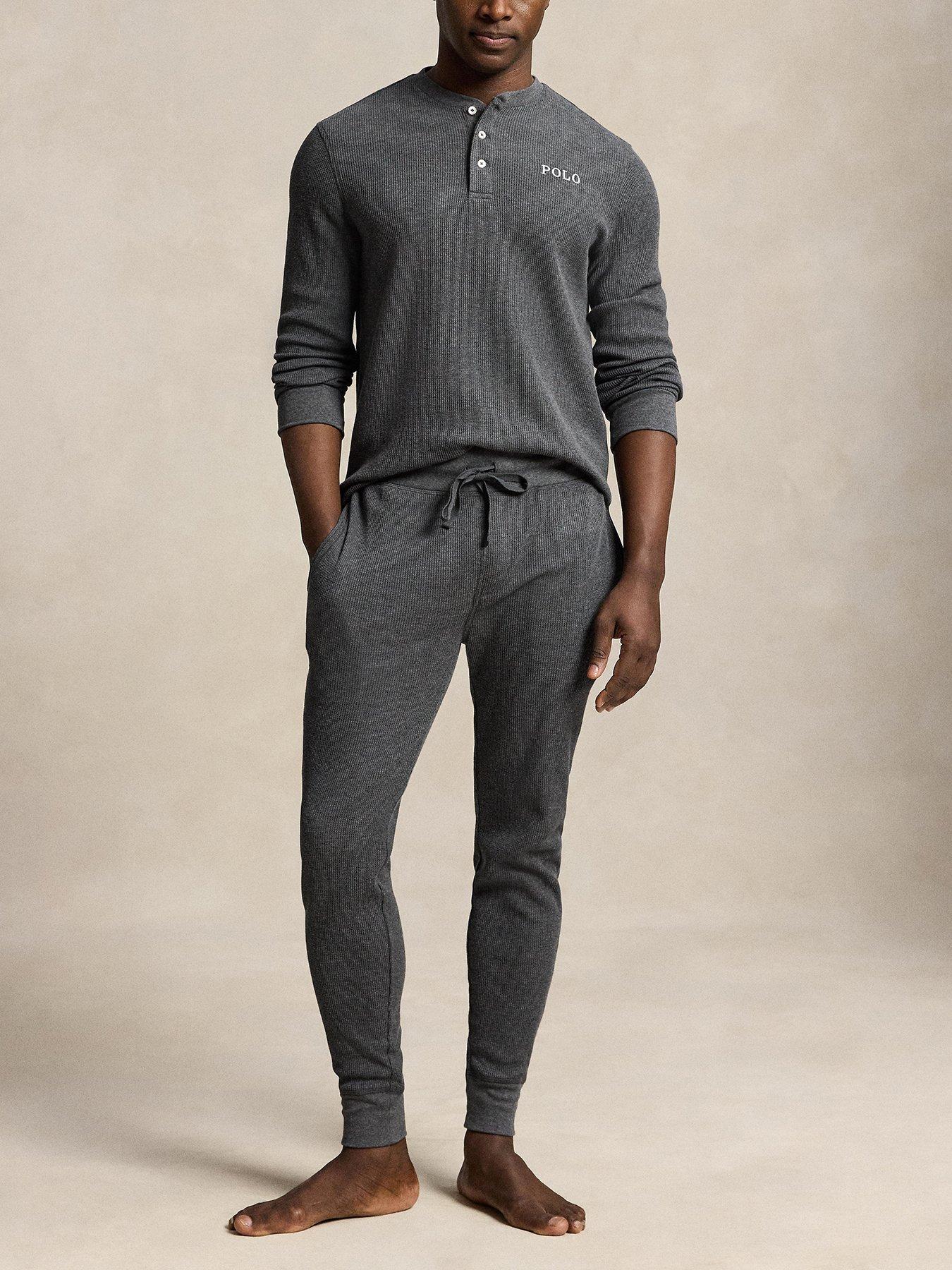 Image 3 of 4 of Polo Ralph Lauren Mens Long Sleeve Henley Pyjama Top - Grey