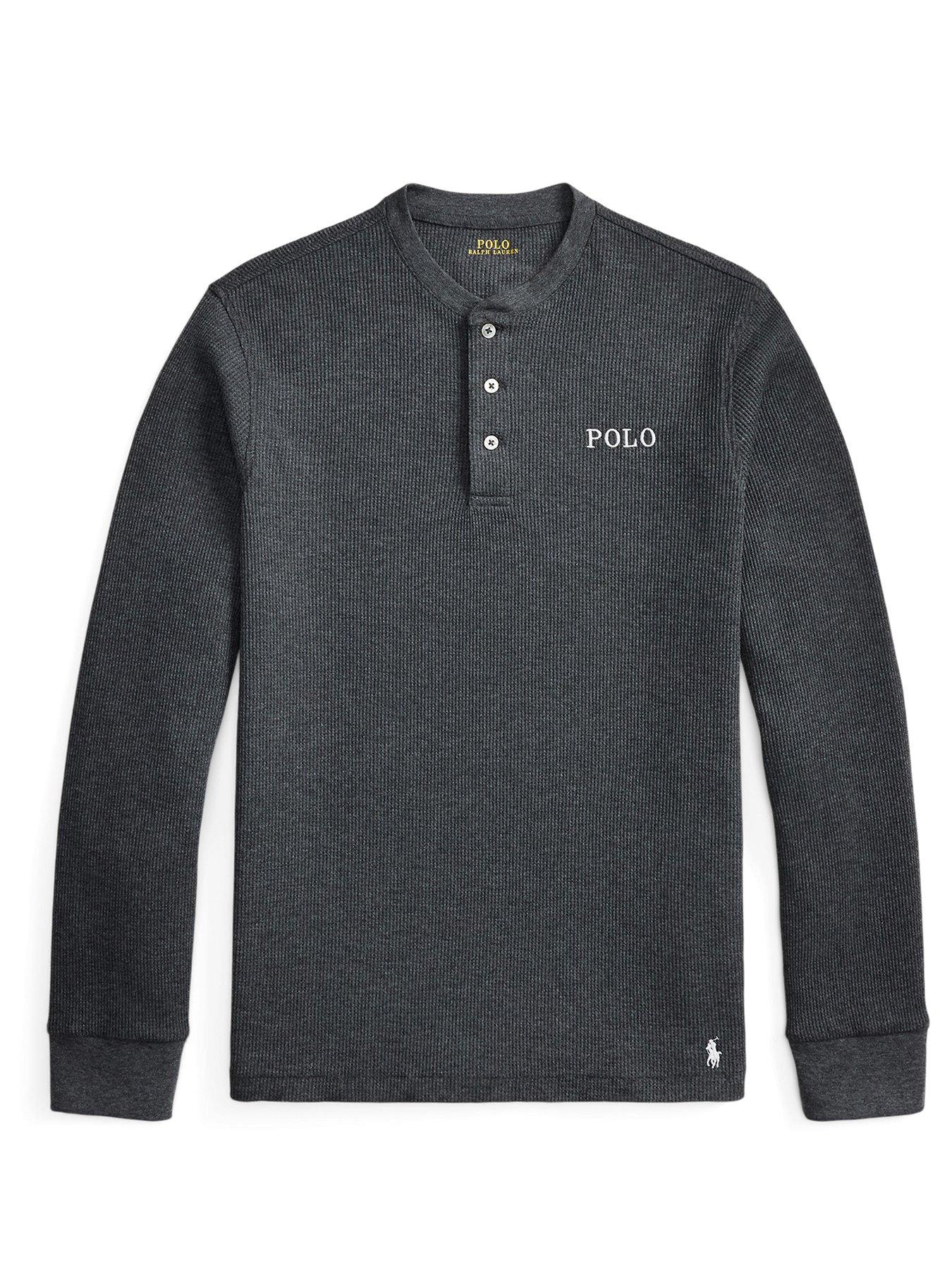 Image 4 of 4 of Polo Ralph Lauren Mens Long Sleeve Henley Pyjama Top - Grey