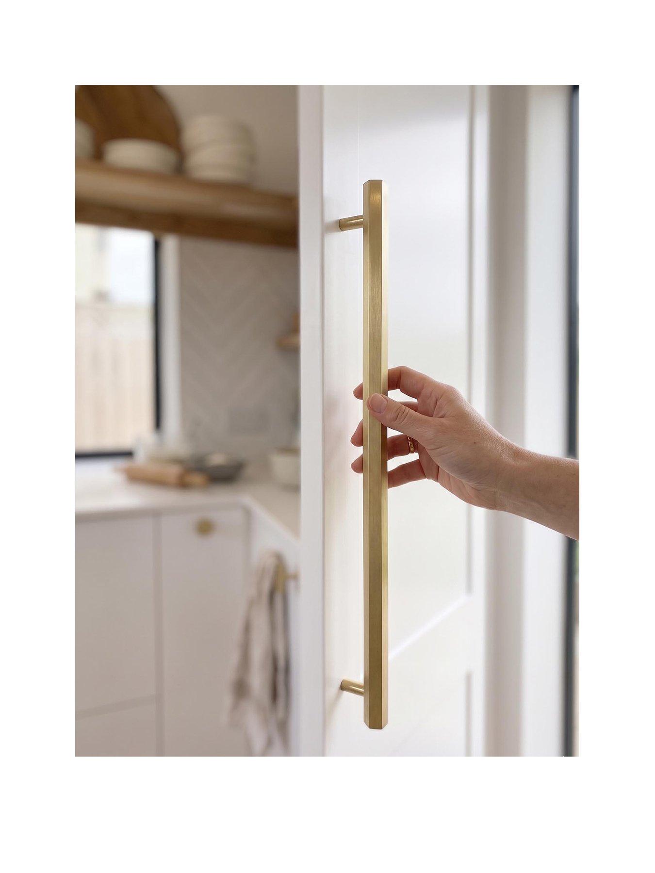 Pushka Home Brass Bar Handle - Gold - Hole Centre 384mm - Hexagonal