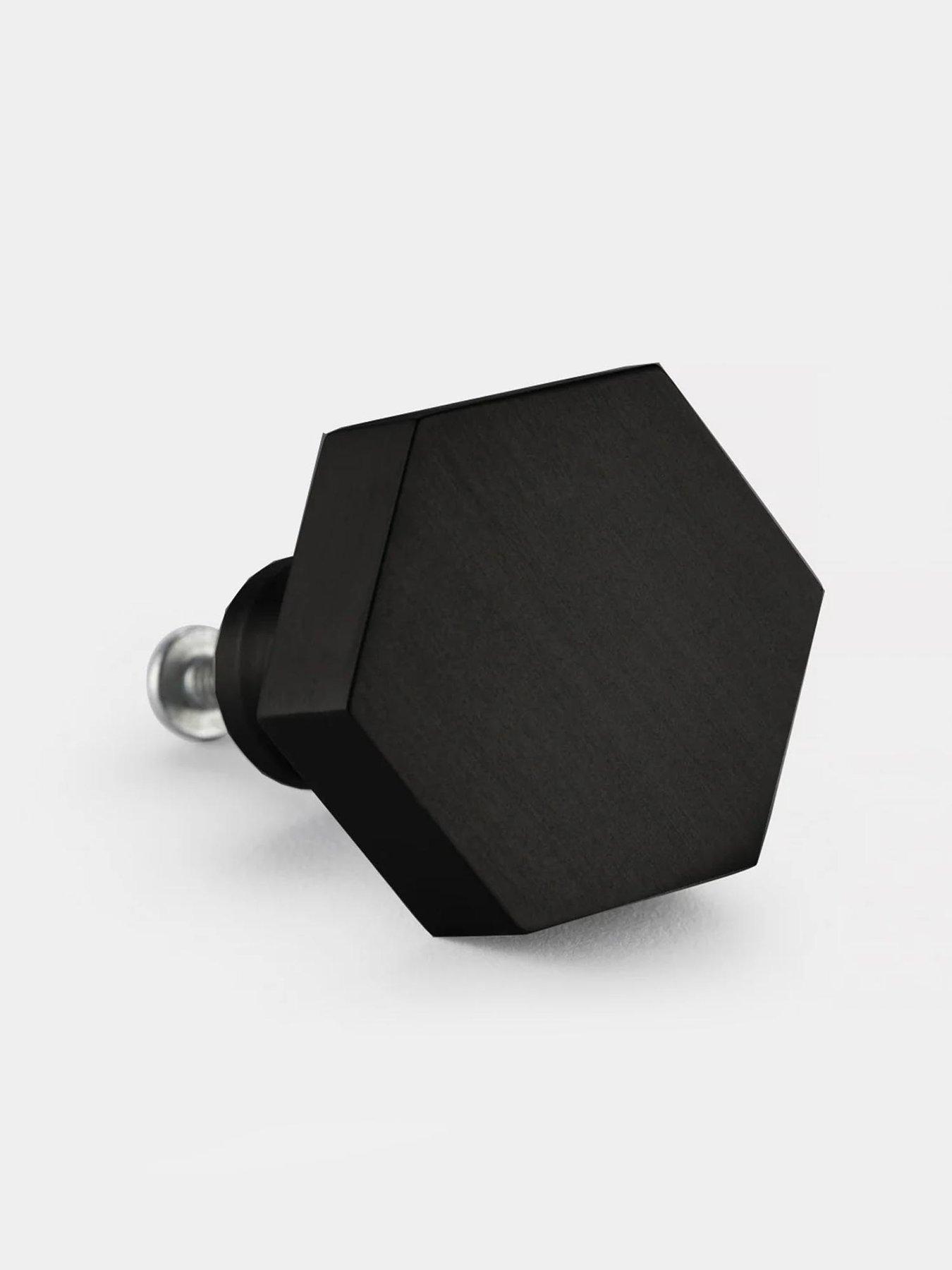 Image 5 of 5 of Pushka Home Brass Door Knob - Black - Hexagon