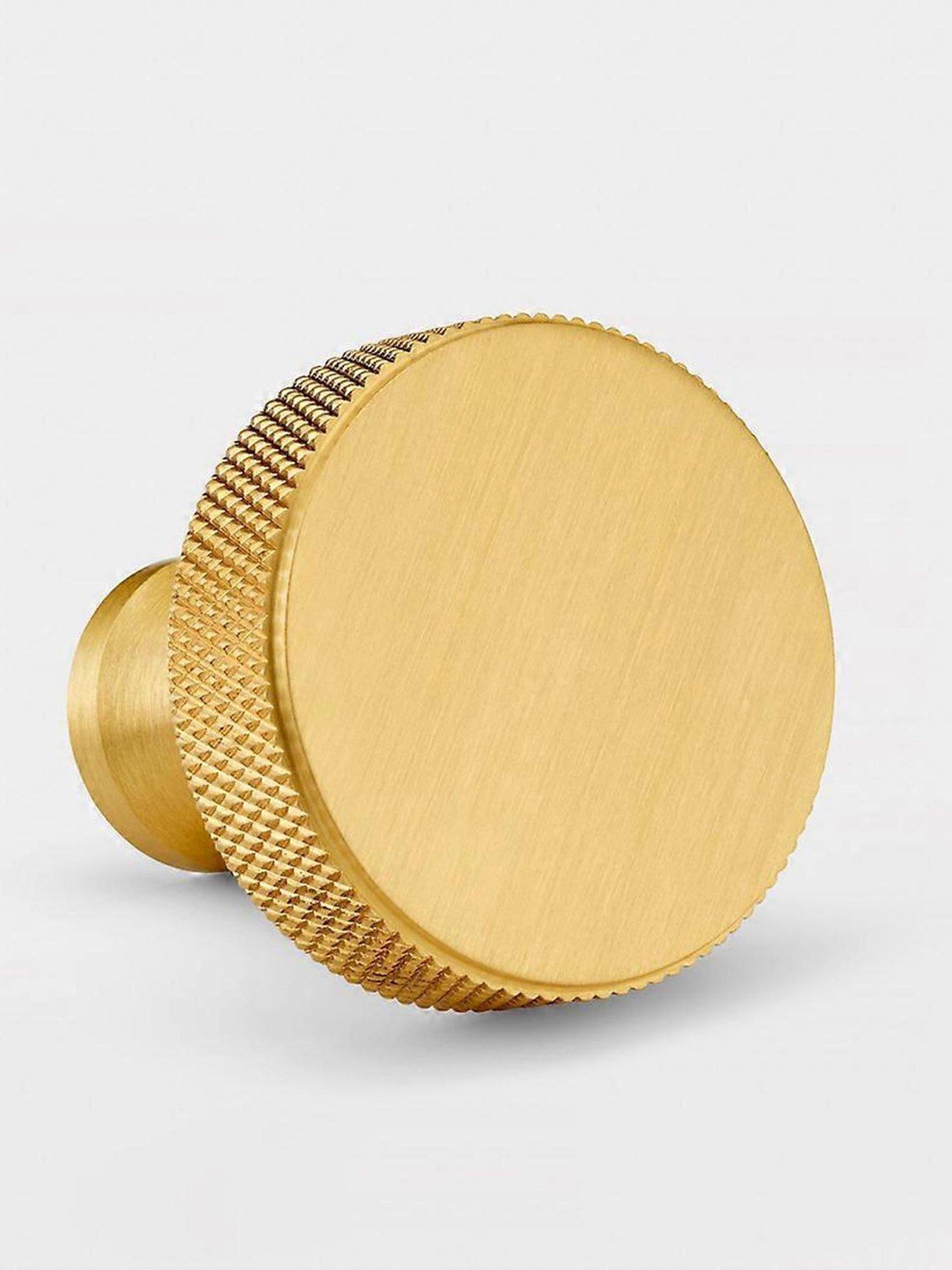 Image 5 of 5 of Pushka Home Brass Door Knob - Gold - Round Knurled