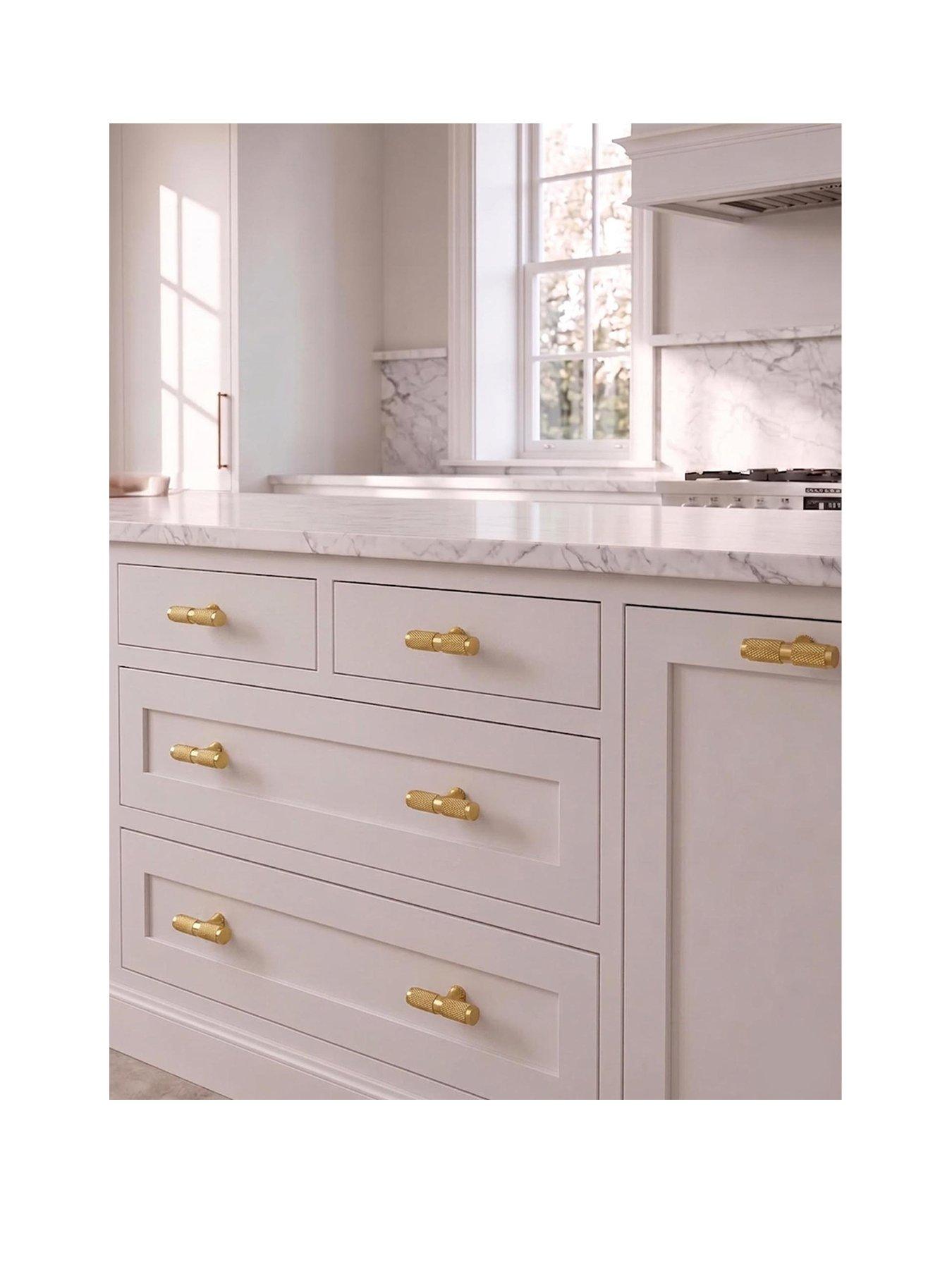 Pushka Home Brass T Bar - Gold - Knurled