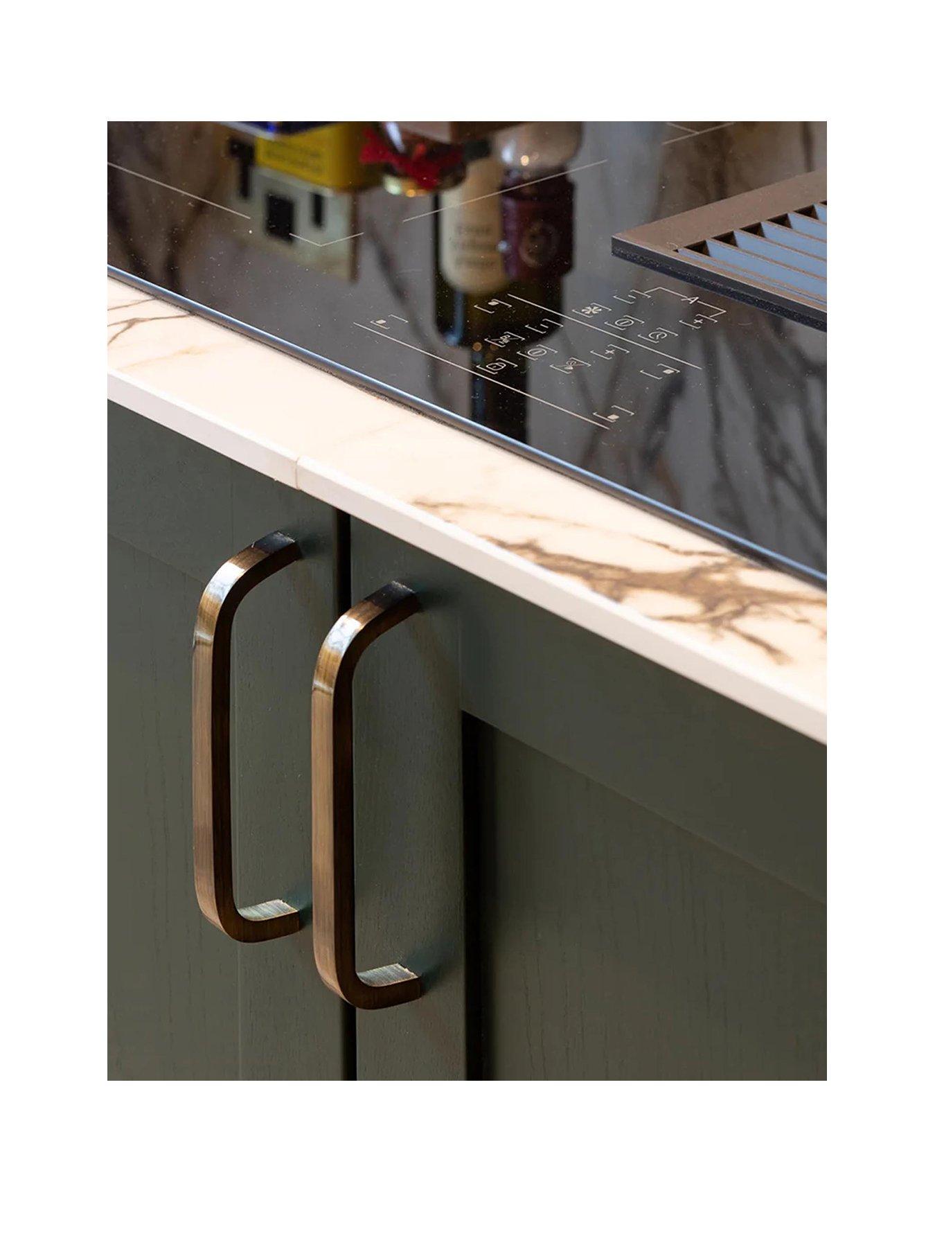 Pushka Home Brass Bar Handle - Antique Gold - Hole Centre 448mm - Curved