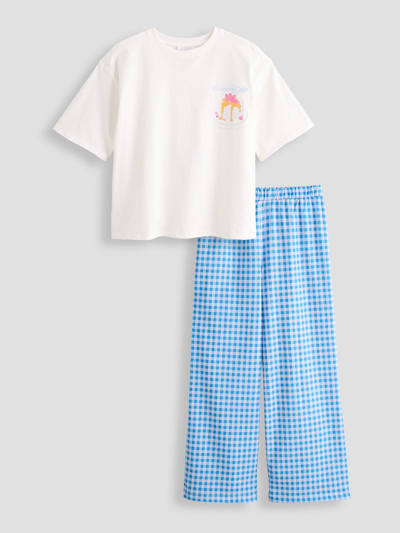 The Very Collection Girls Pancake Back Print T-shirt And Gingham Trousers - Multi