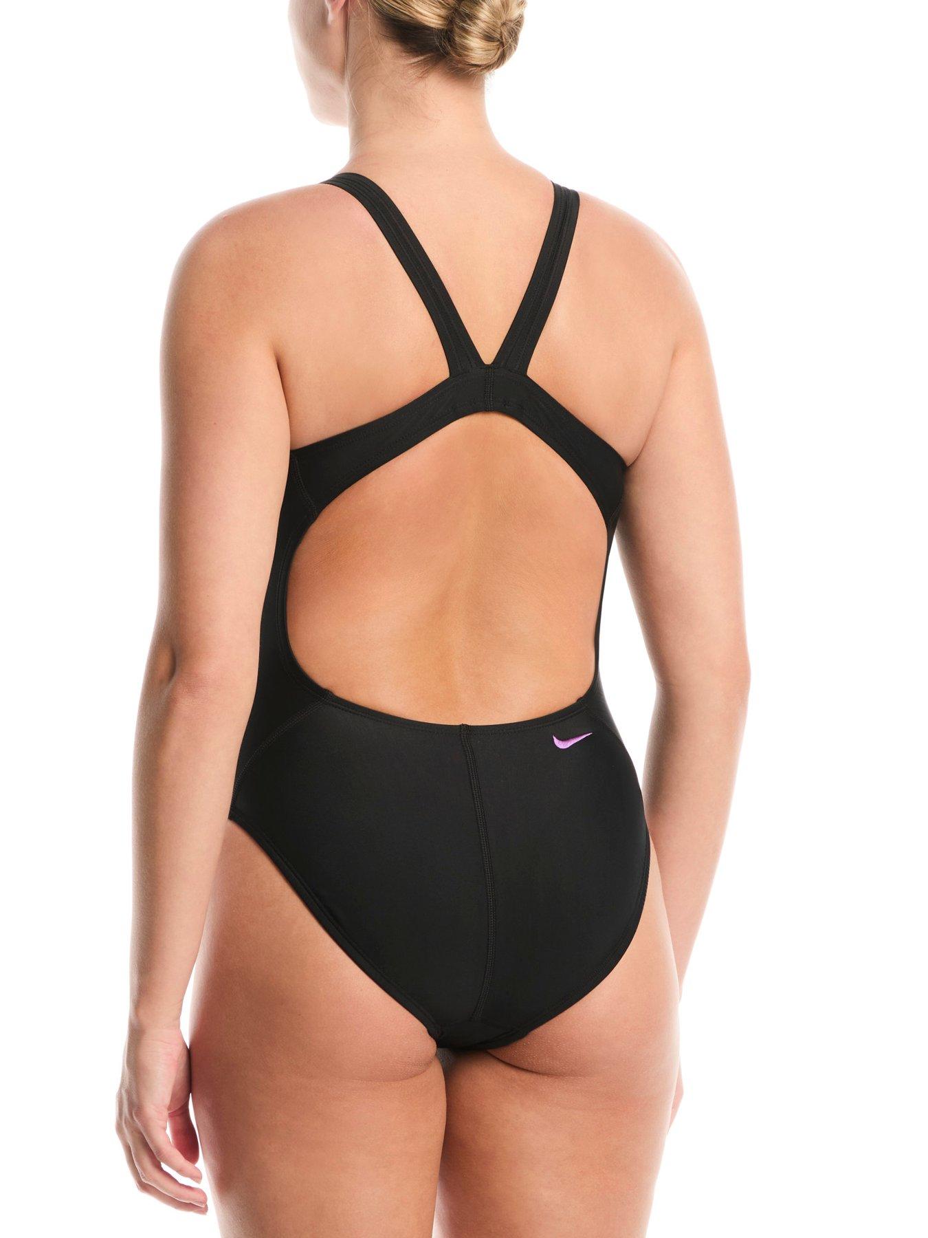 Image 2 of 5 of Nike Women's Performance Fastback One Piece Swimsuit - Black