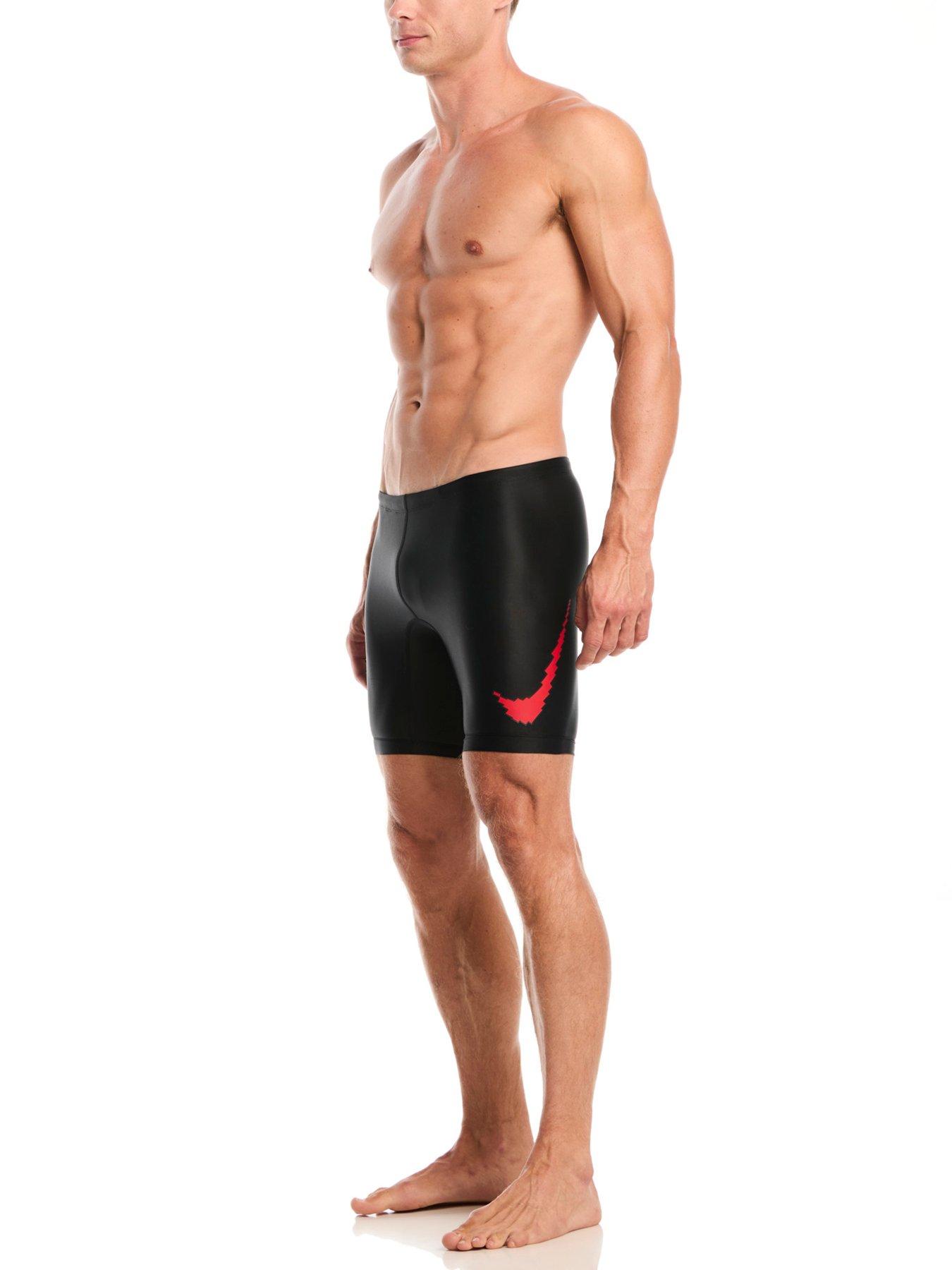 Image 3 of 6 of Nike Junior Boys Swim Performance Logo Graphic Jammer - Black
