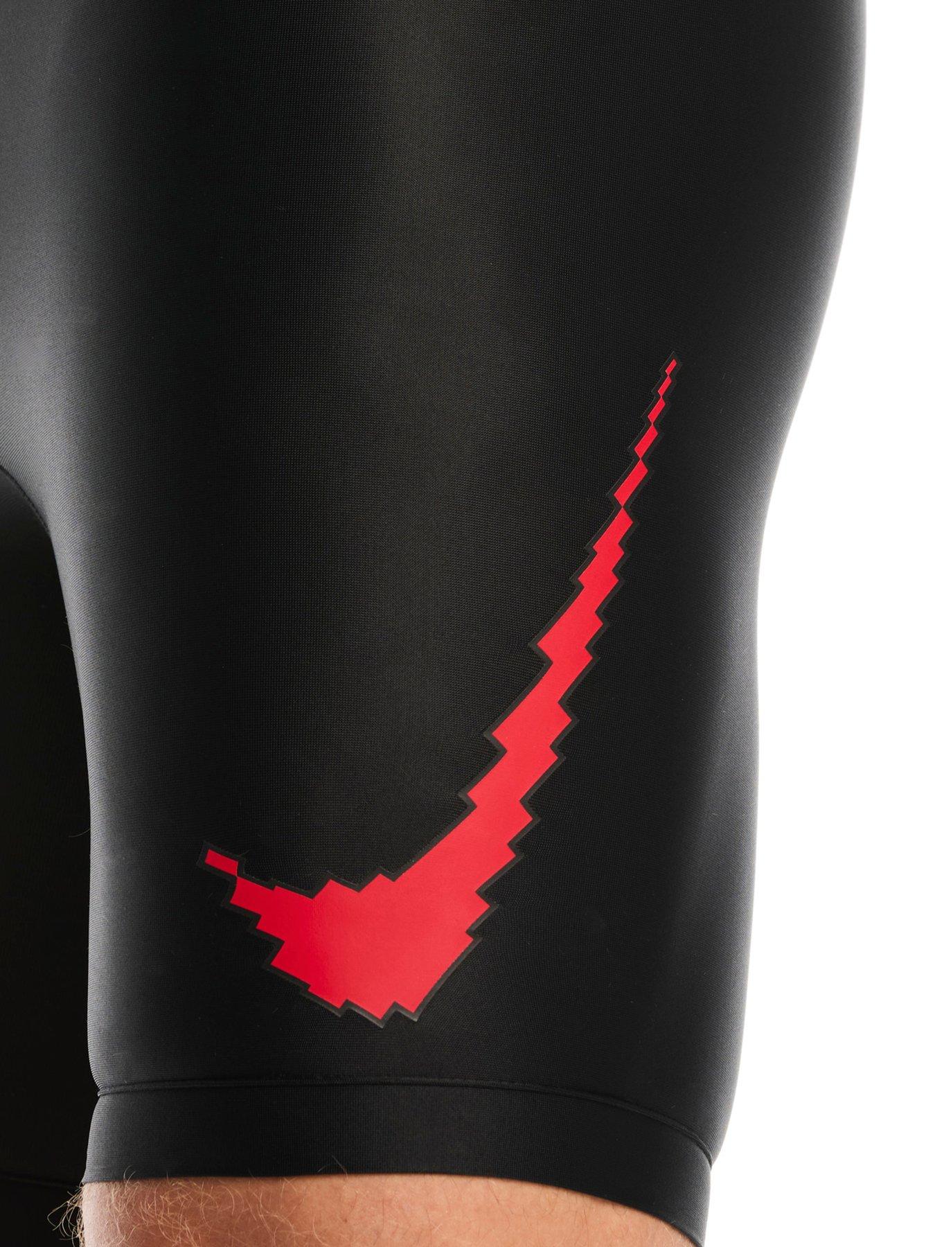 Image 4 of 6 of Nike Junior Boys Swim Performance Logo Graphic Jammer - Black