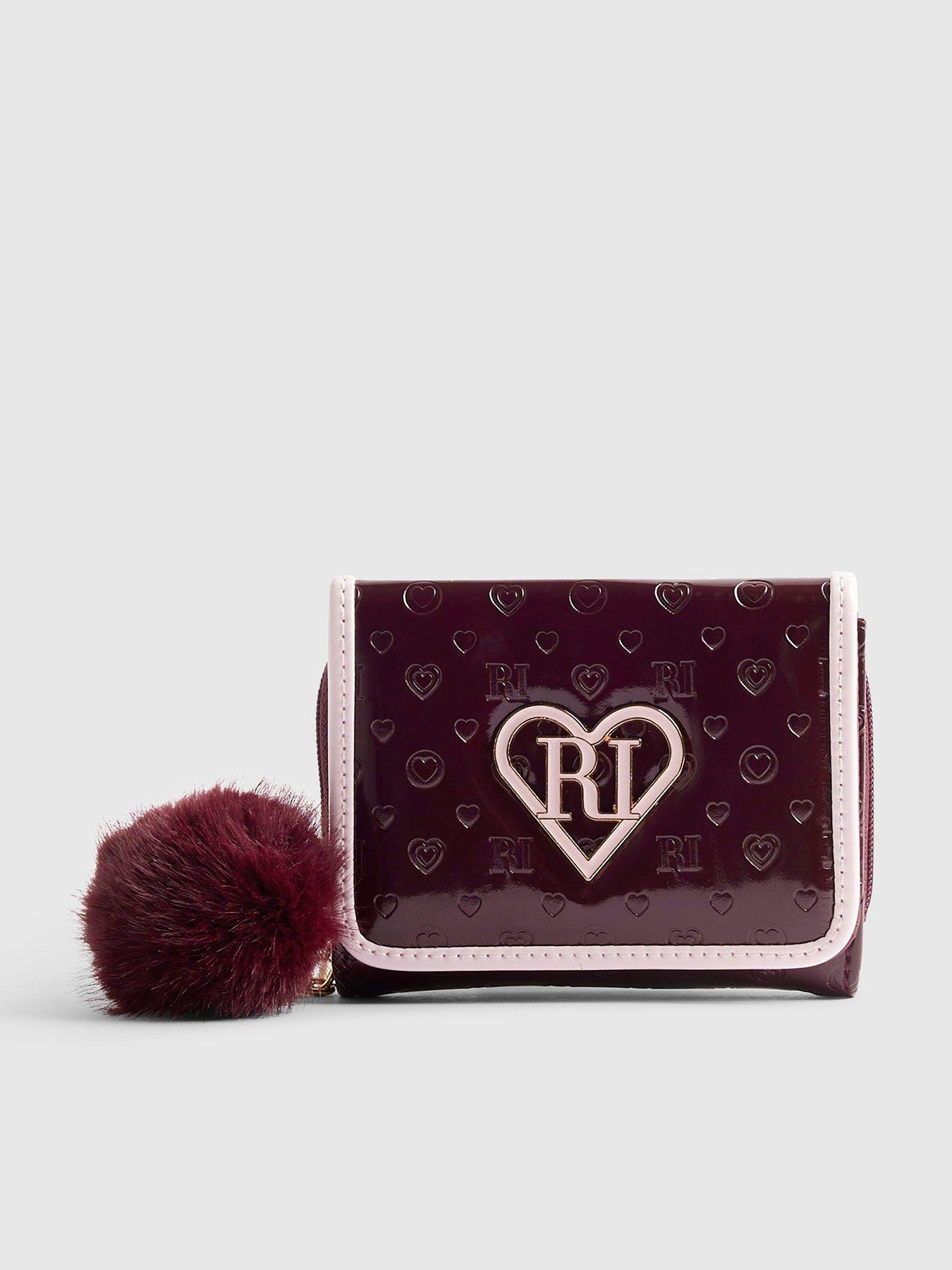 Image 1 of 3 of River Island Girls Patent Embossed Purse - Burgundy