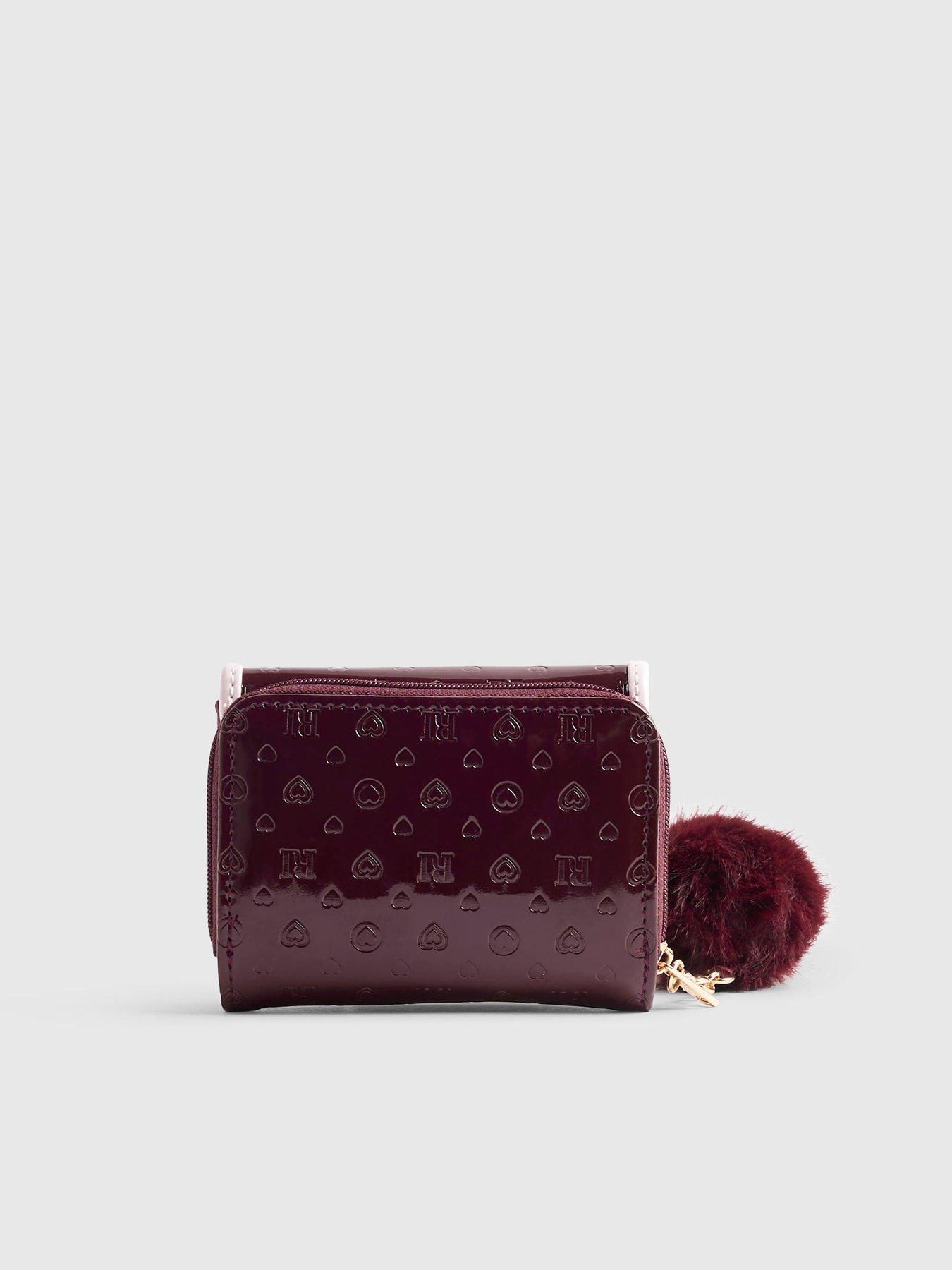 Image 2 of 3 of River Island Girls Patent Embossed Purse - Burgundy