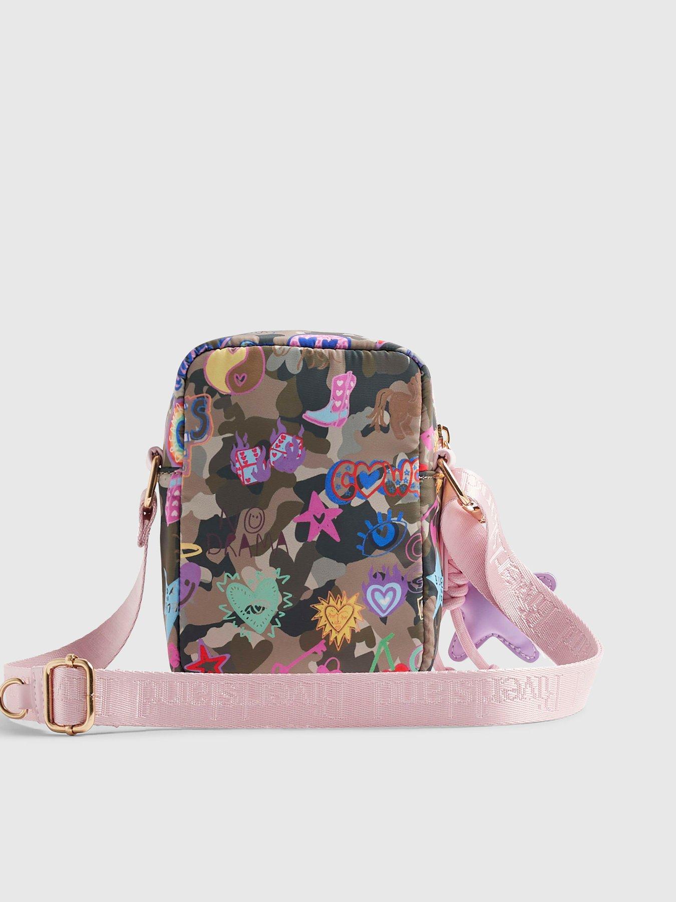 Image 2 of 4 of River Island Girls Camouflage Print Crossbody Bag - Green