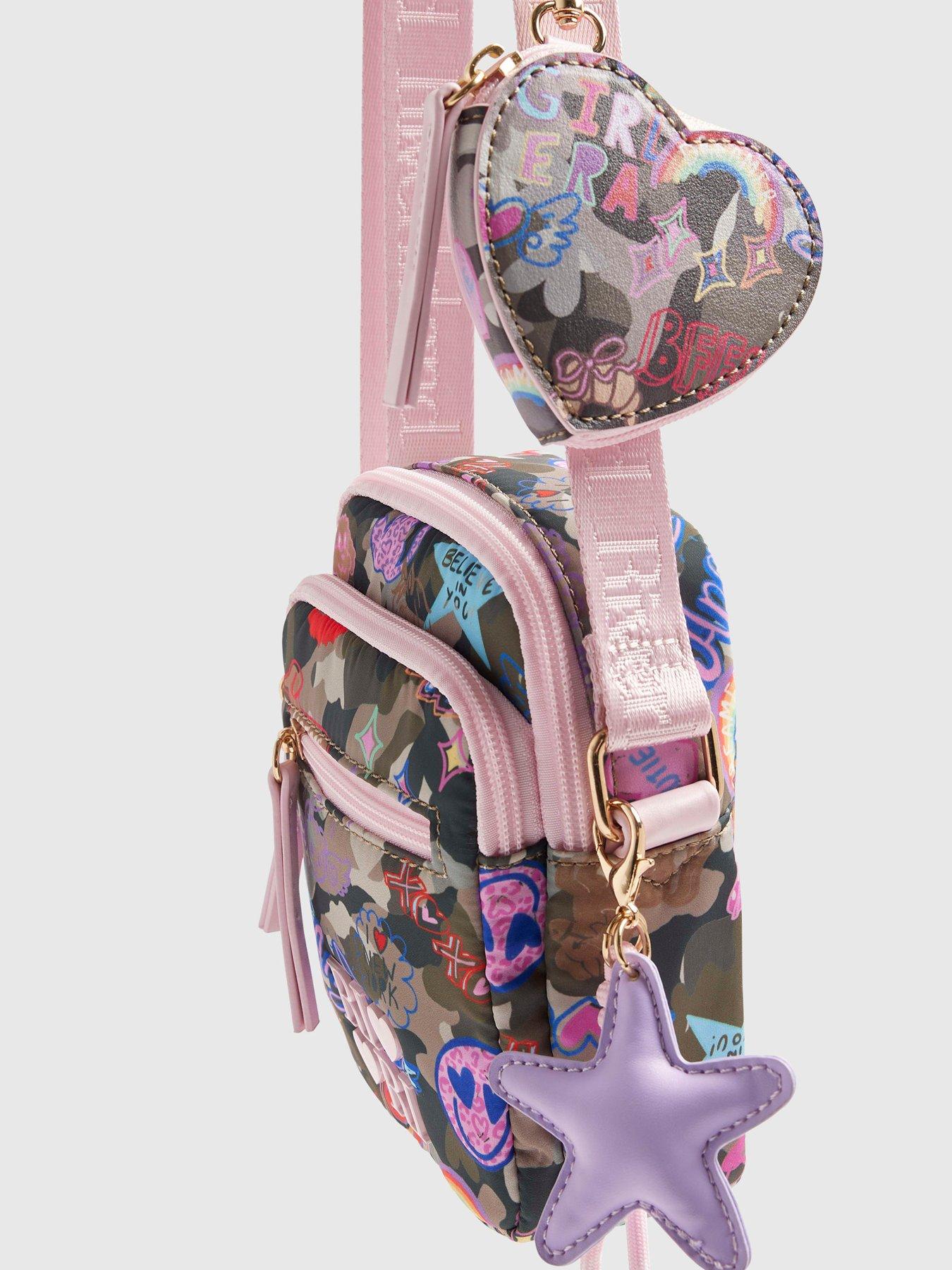 Image 4 of 4 of River Island Girls Camouflage Print Crossbody Bag - Green
