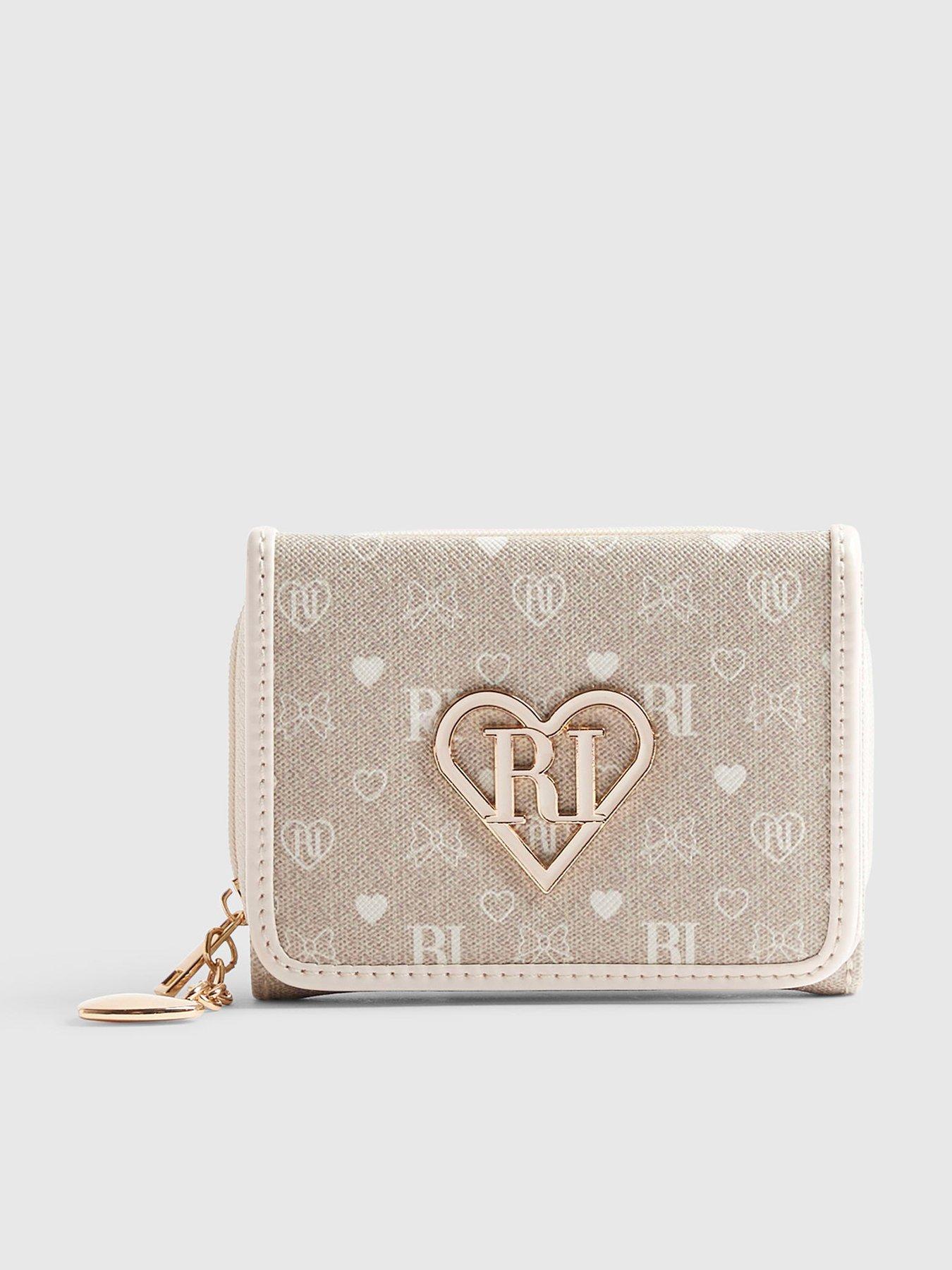 Image 1 of 3 of River Island Monogram Purse - Beige