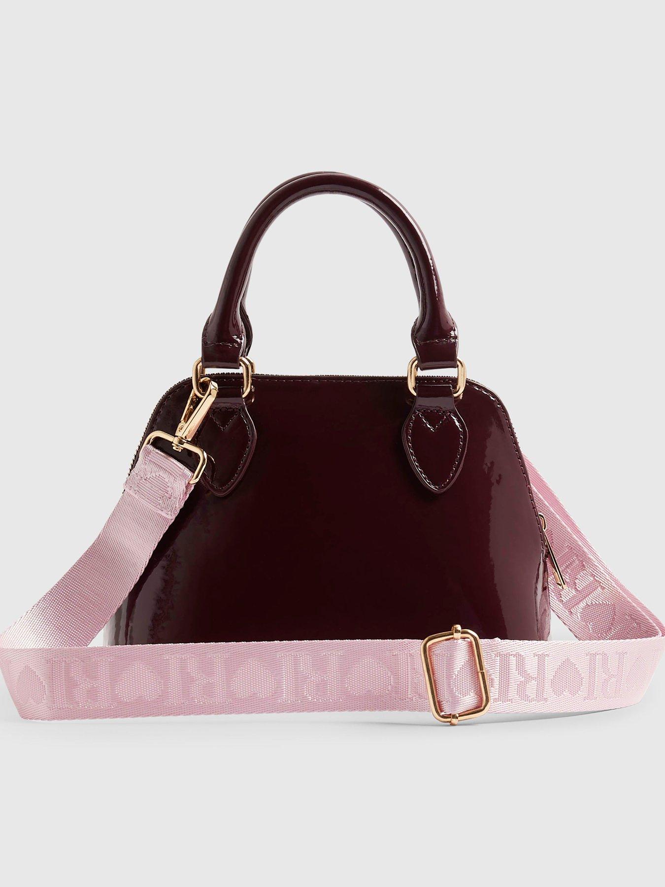 Image 3 of 5 of River Island Girls Monogram Crossbody Bag - Burgundy