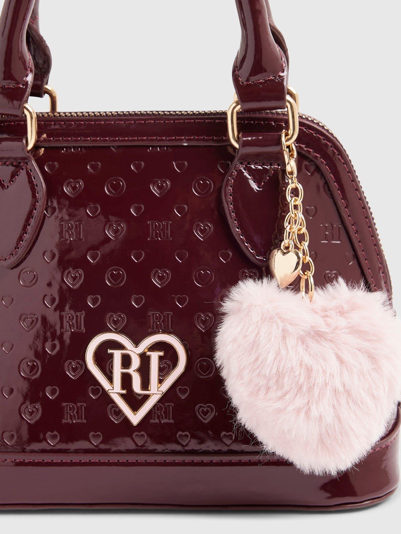 Image 5 of 5 of River Island Girls Monogram Crossbody Bag - Burgundy
