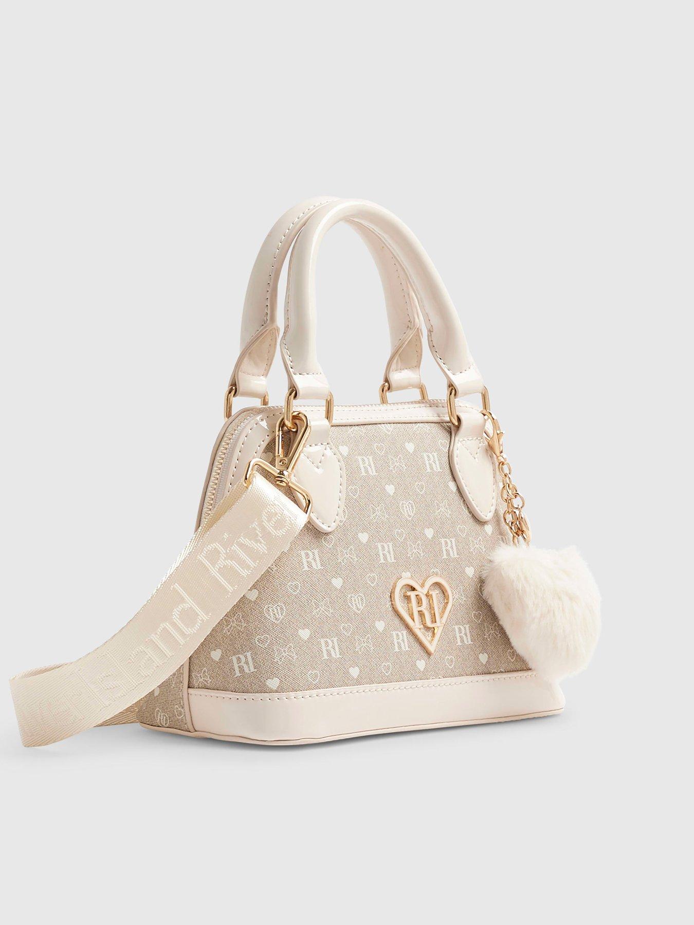 Image 3 of 5 of River Island Girls Monogram Crossbody Bag - Cream