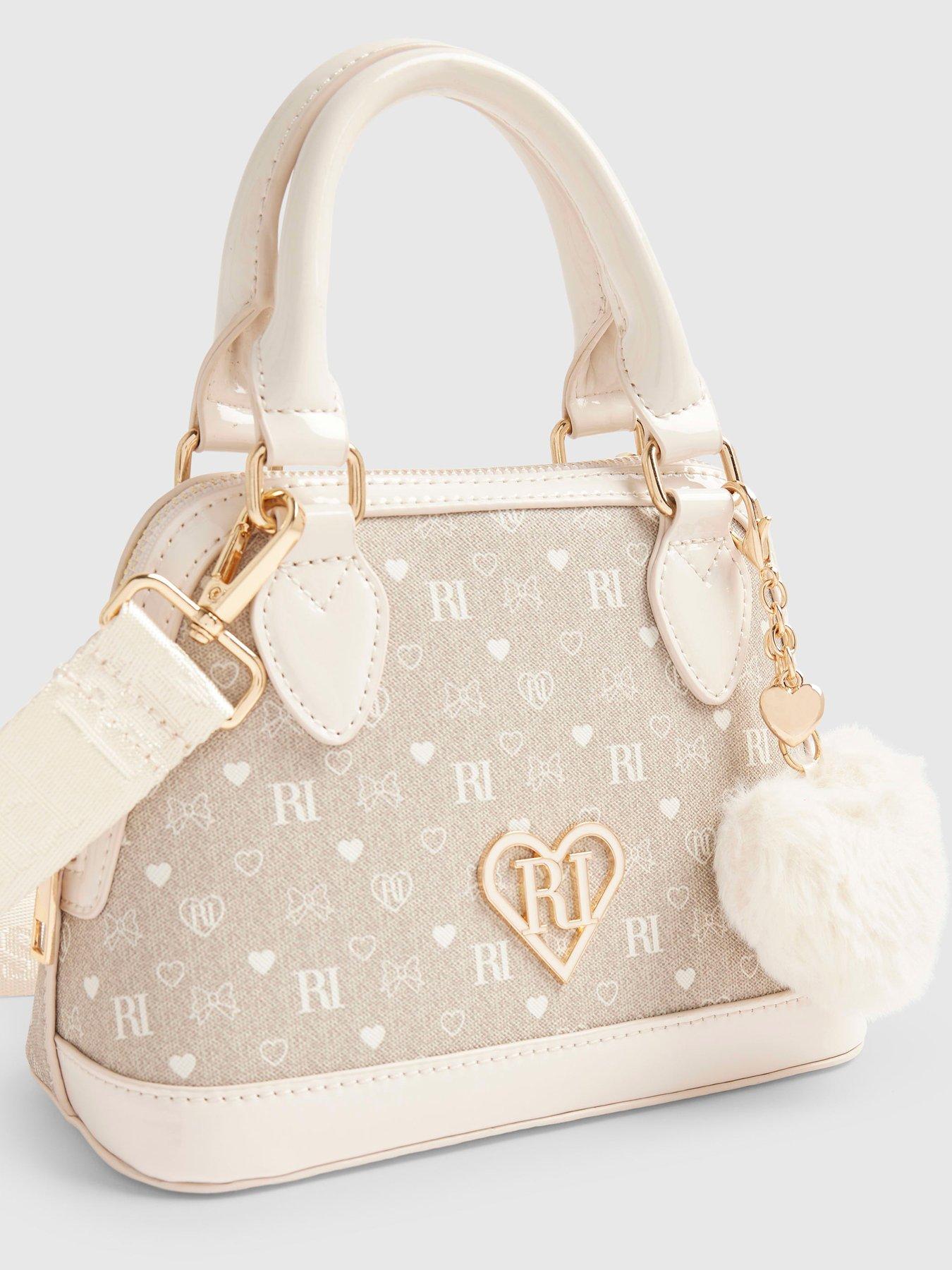 Image 5 of 5 of River Island Girls Monogram Crossbody Bag - Cream